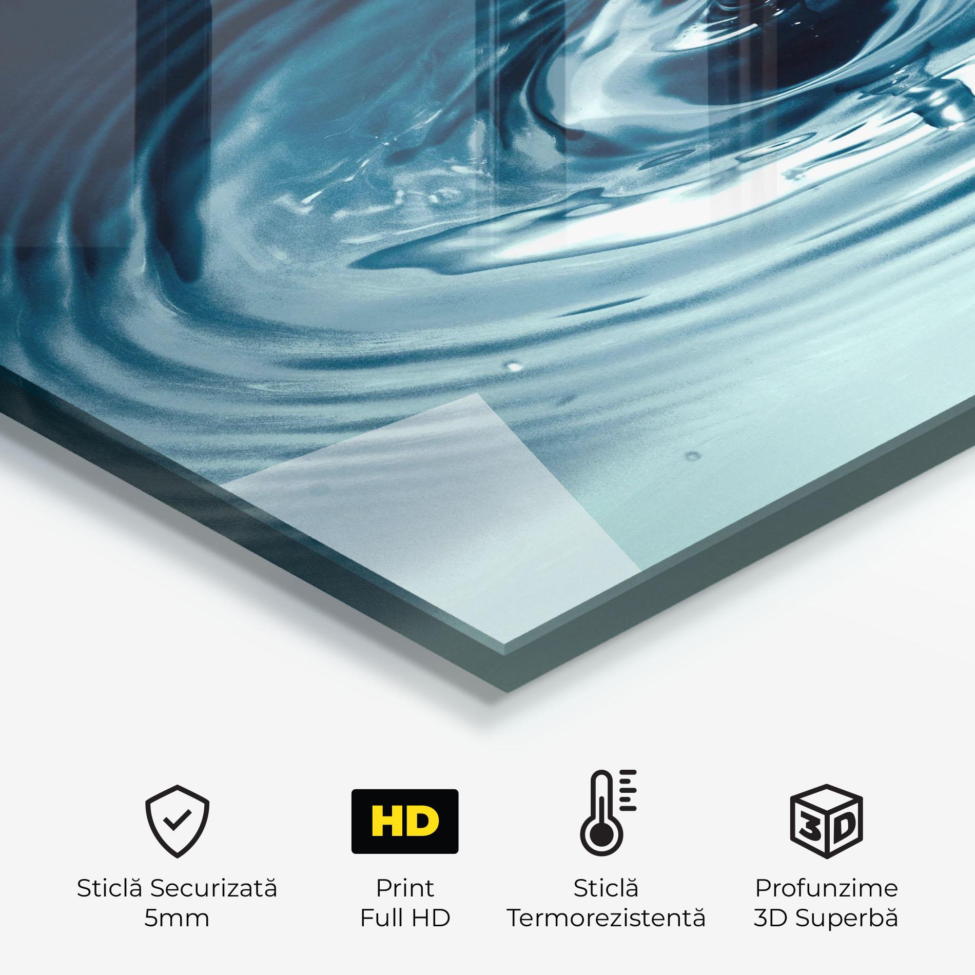 Panou Sticla Bucatarie Dark Blue Drop mockup 2