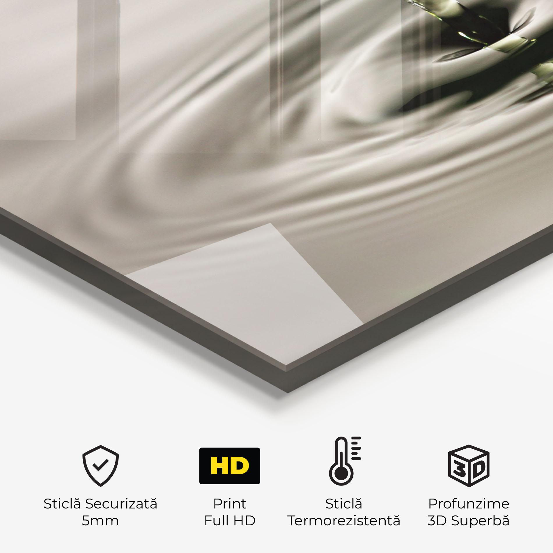 Panou Sticla Bucatarie Green Water Drop mockup 2