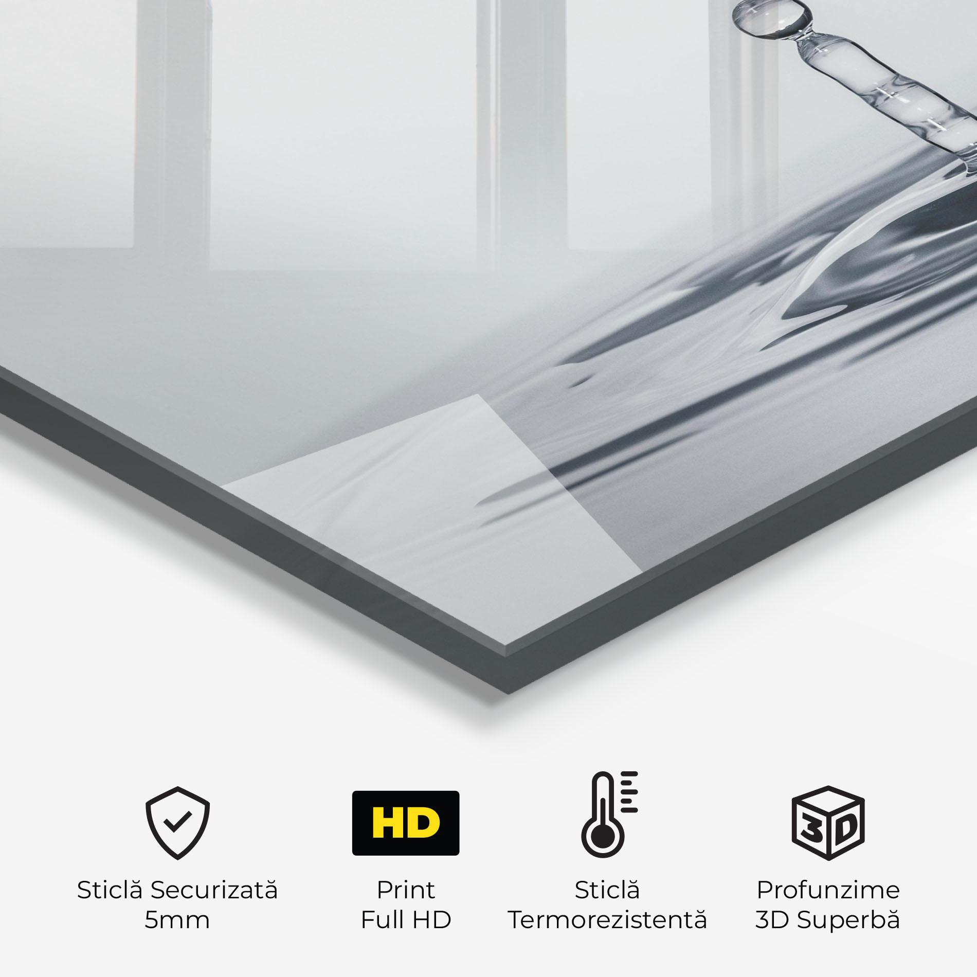 Panou Sticla Bucatarie Grey Water Drop mockup 2