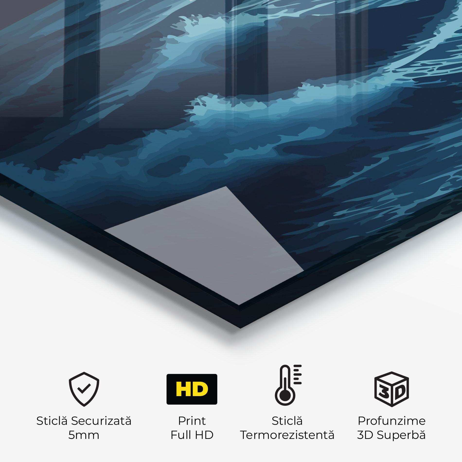 Panou Sticla Bucatarie Ocean Wave mockup 2