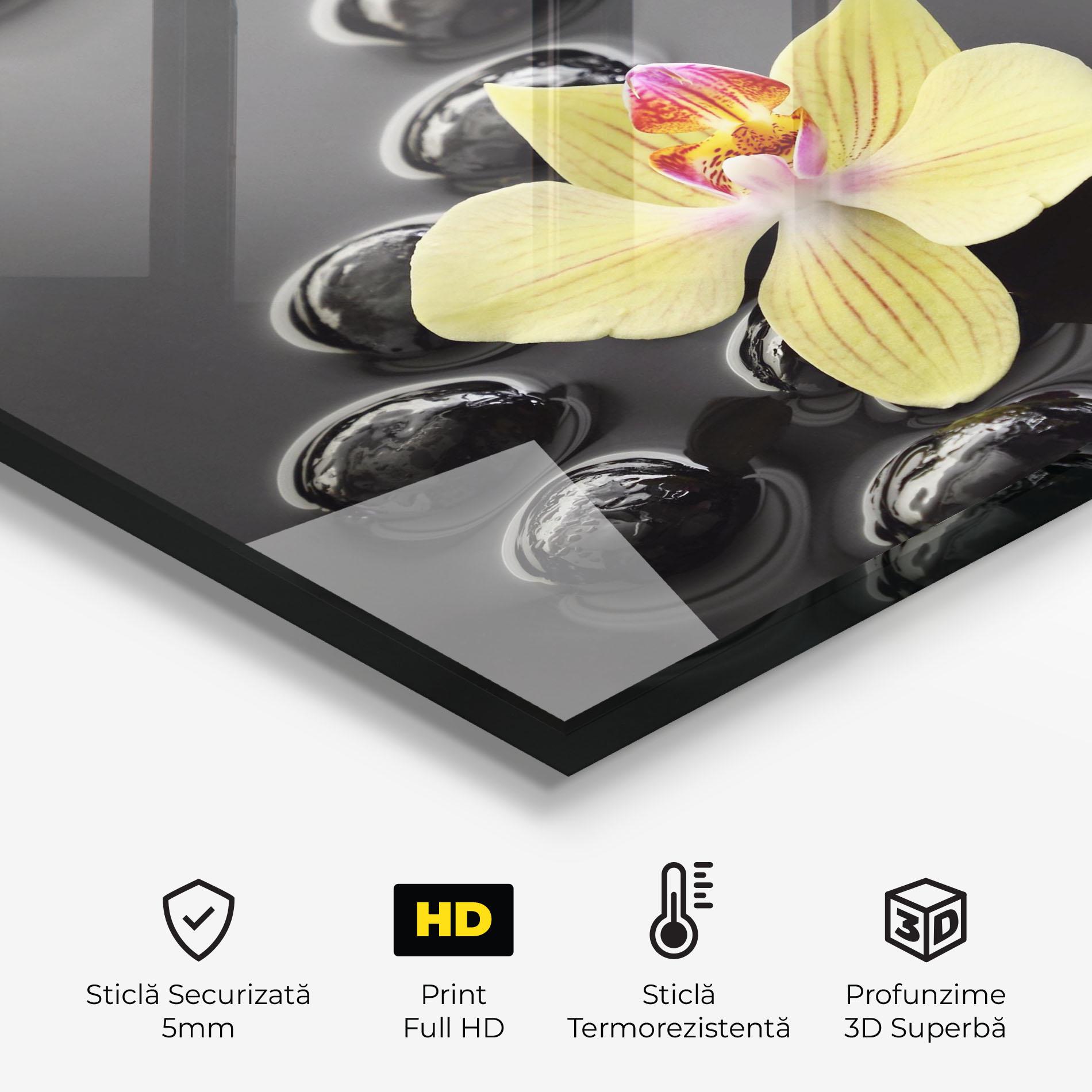 Panou Sticla Bucatarie Orchid In Water mockup 2