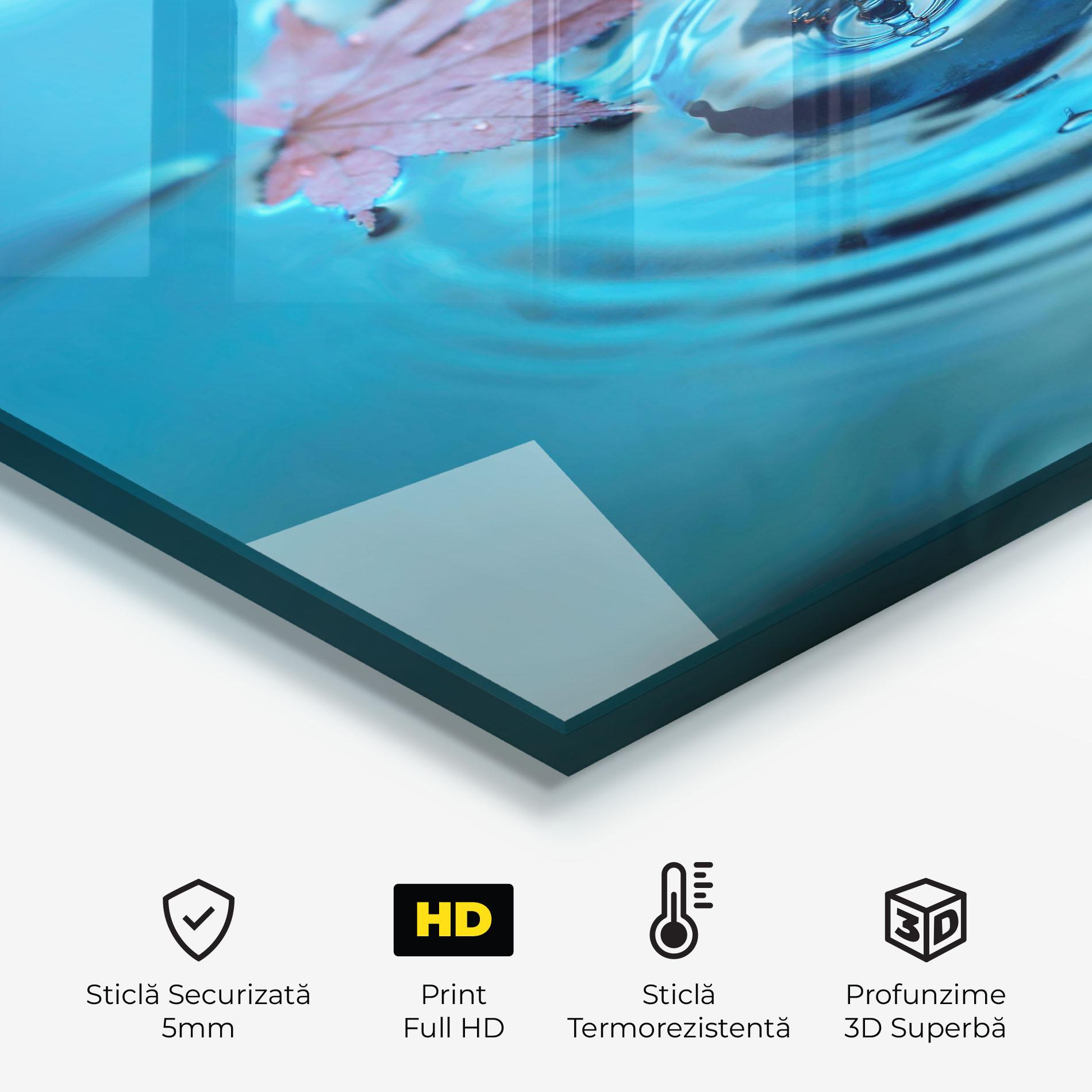 Panou Sticla Bucatarie Red Leaf Floating mockup 2