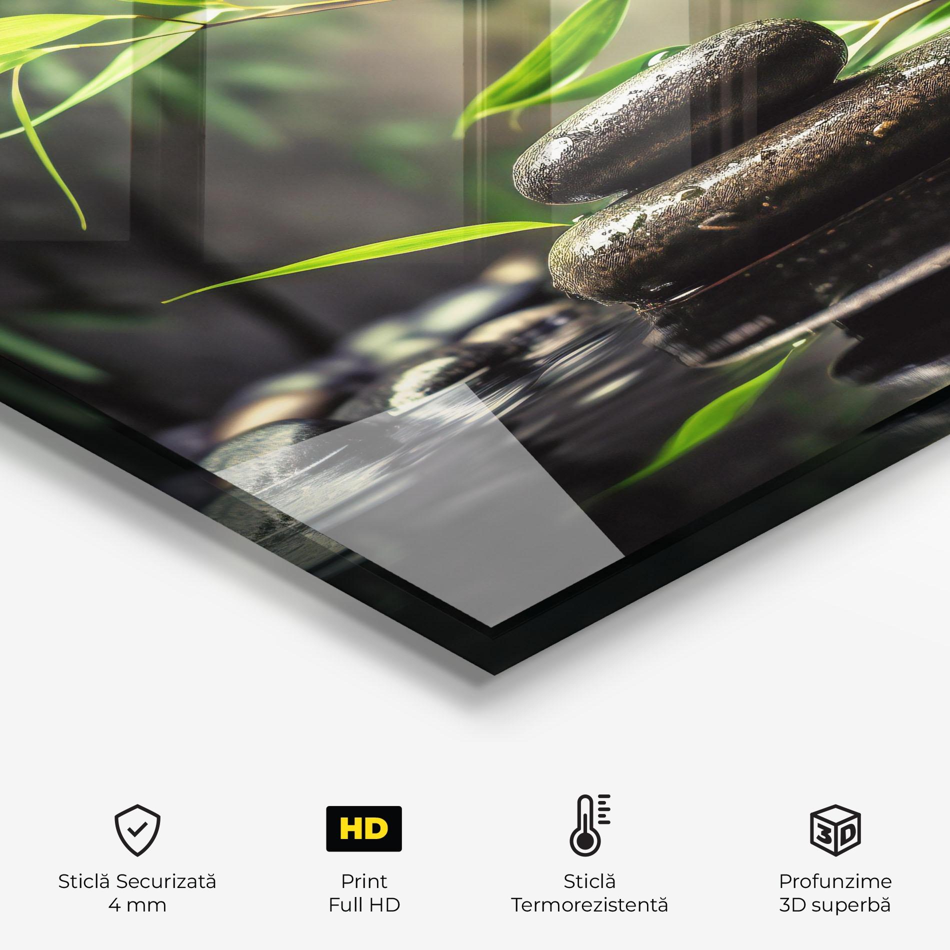 Panou Sticla Bucatarie Bamboo Plant Water mockup 2