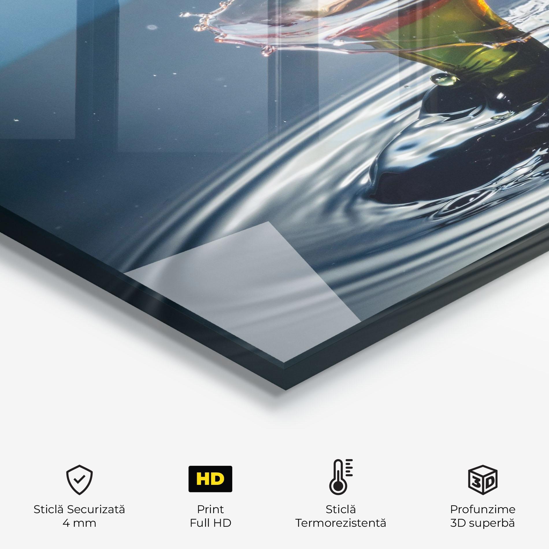Panou Sticla Bucatarie Beautiful Water Splash mockup 2