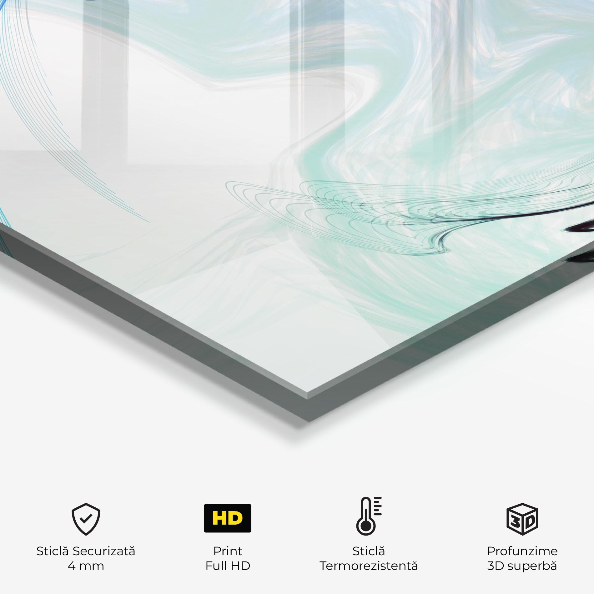 Panou Sticla Bucatarie Blue Black Art mockup 2