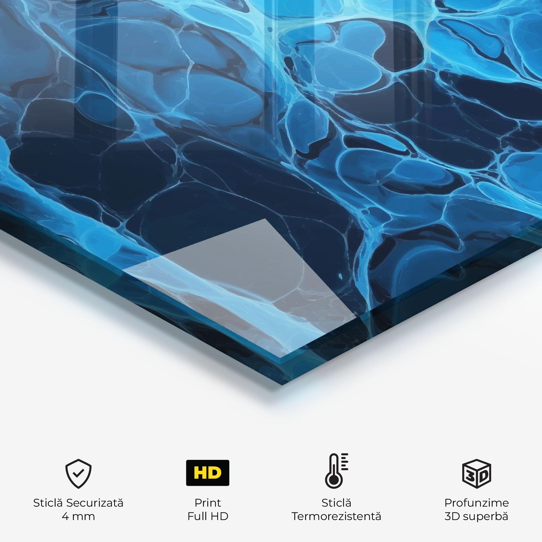 Panou Sticla Bucatarie Blue Shade Water mockup 2