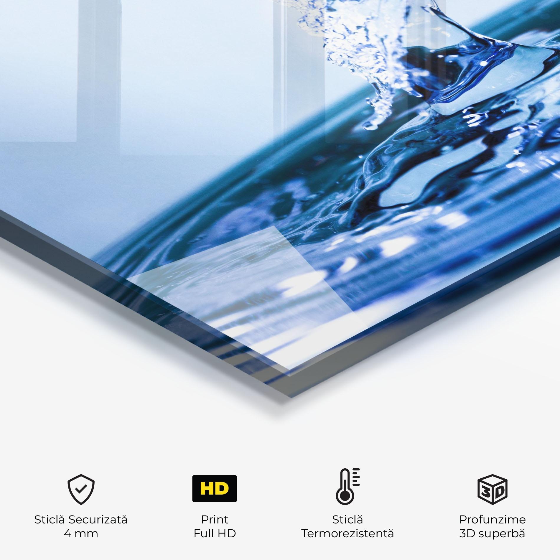 Panou Sticla Bucatarie Clear Water Splash mockup 2