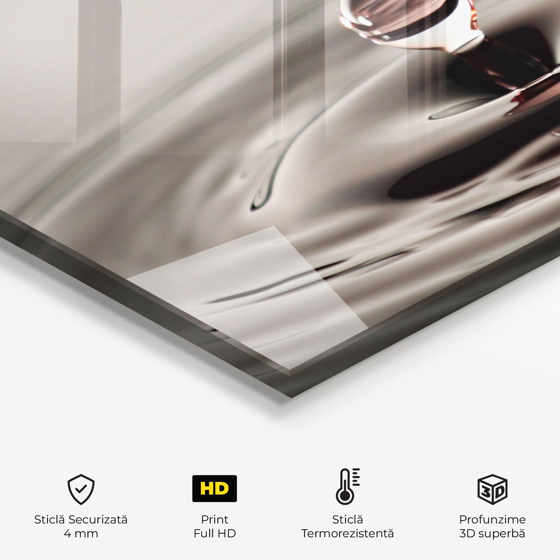 Panou Sticla Bucatarie Close Red Water Drop mockup 2