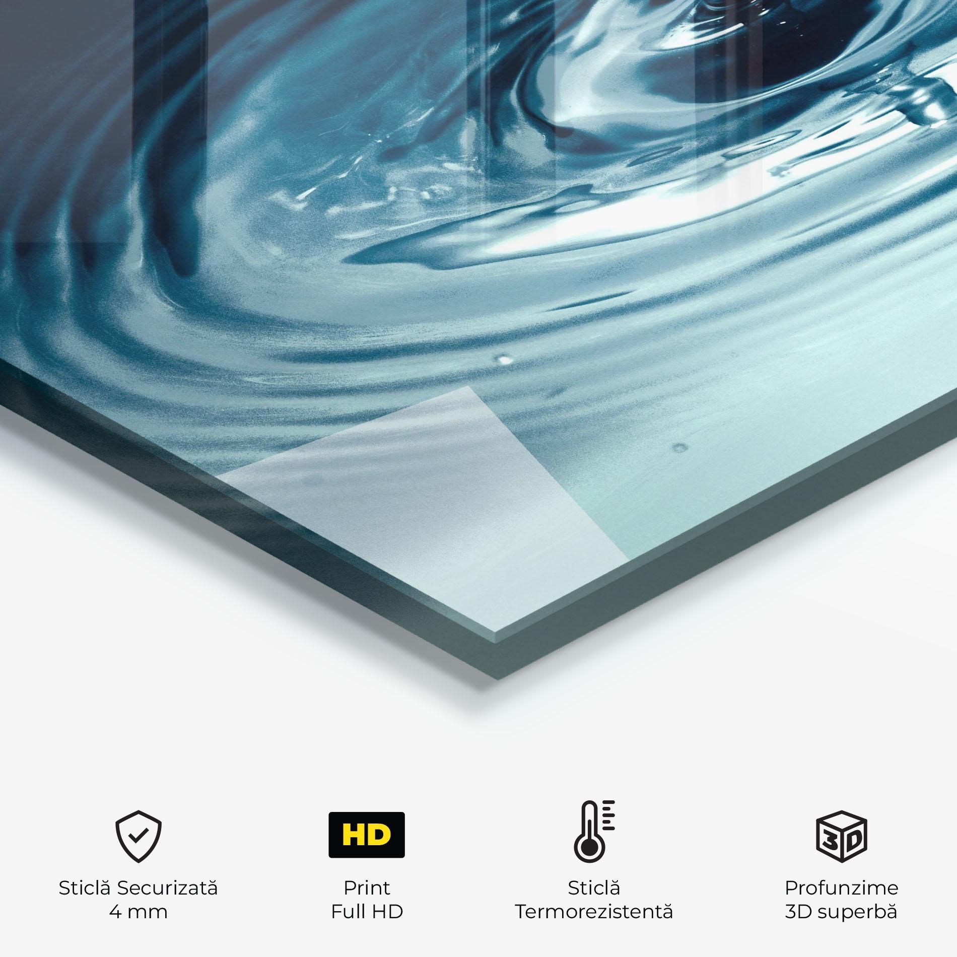 Panou Sticla Bucatarie Dark Blue Drop mockup 2