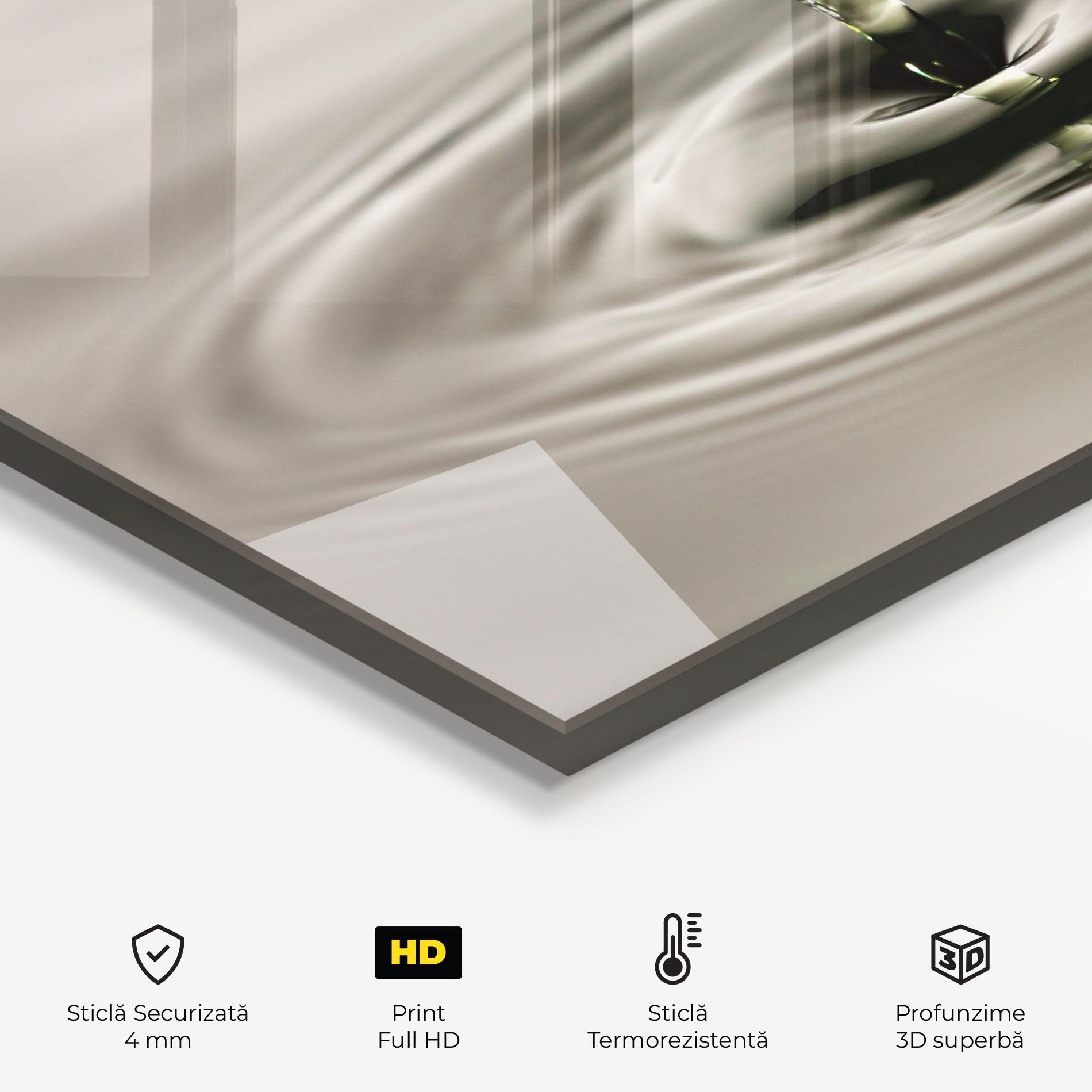 Panou Sticla Bucatarie Green Water Drop mockup 2