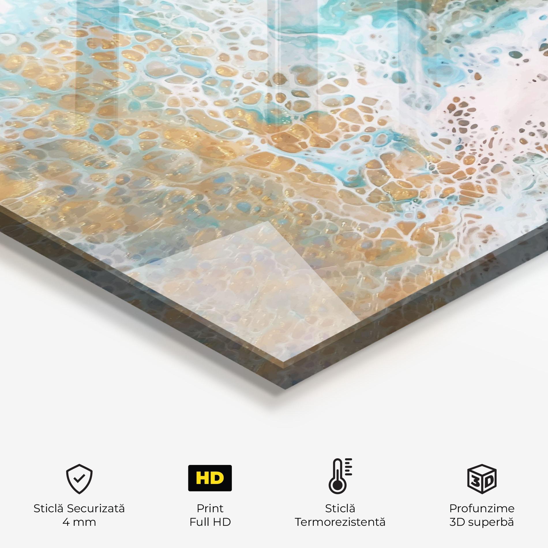 Panou Sticla Bucatarie Ocean Gold Blue mockup 2