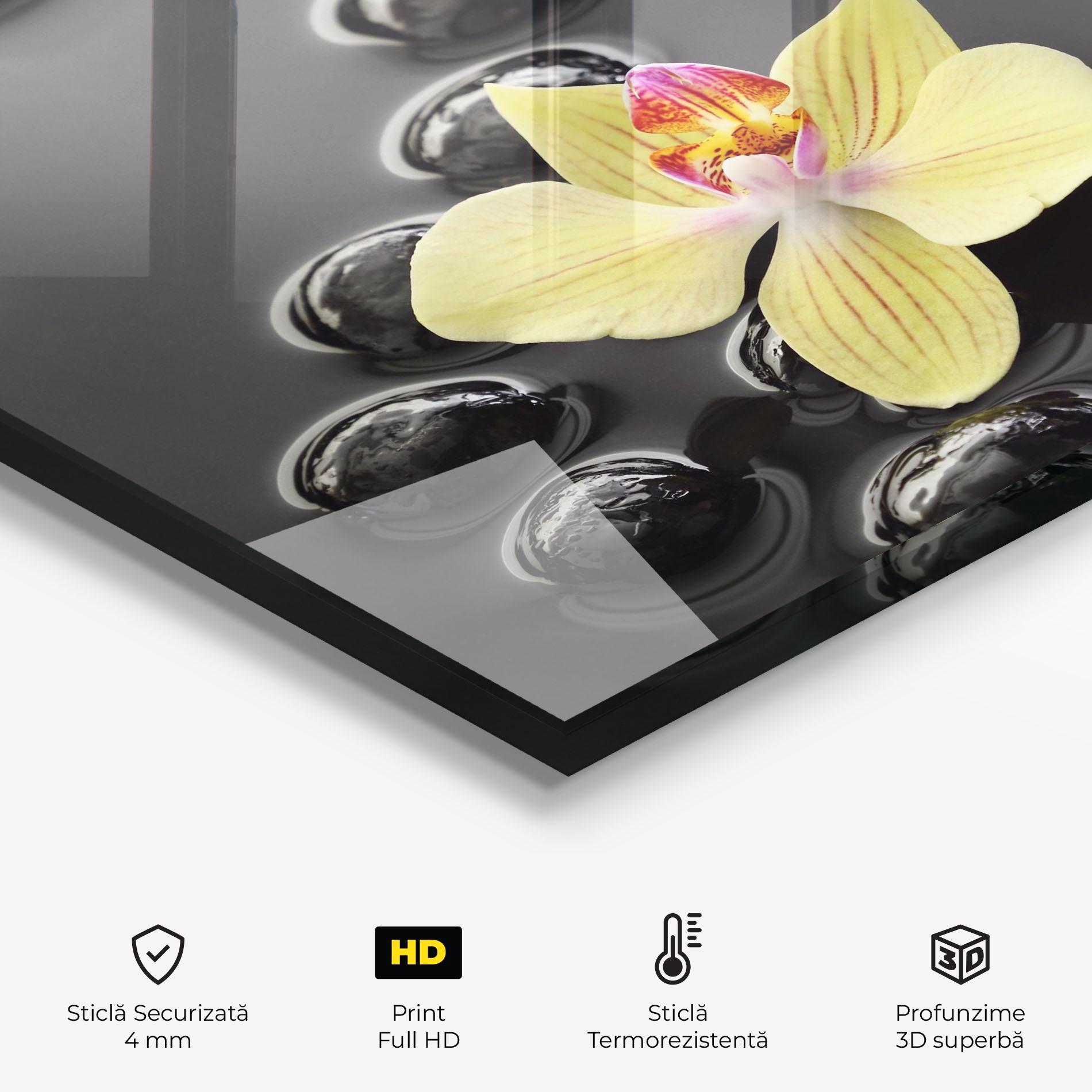 Panou Sticla Bucatarie Orchid In Water mockup 2