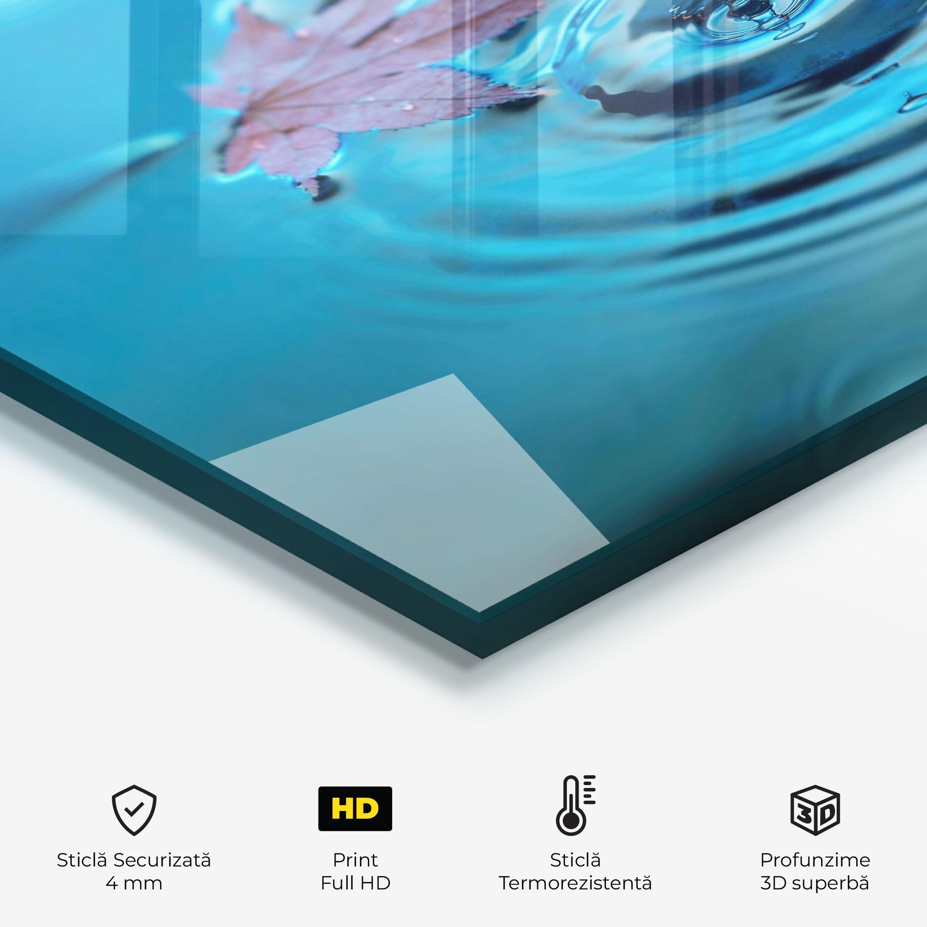 Panou Sticla Bucatarie Red Leaf Floating mockup 2