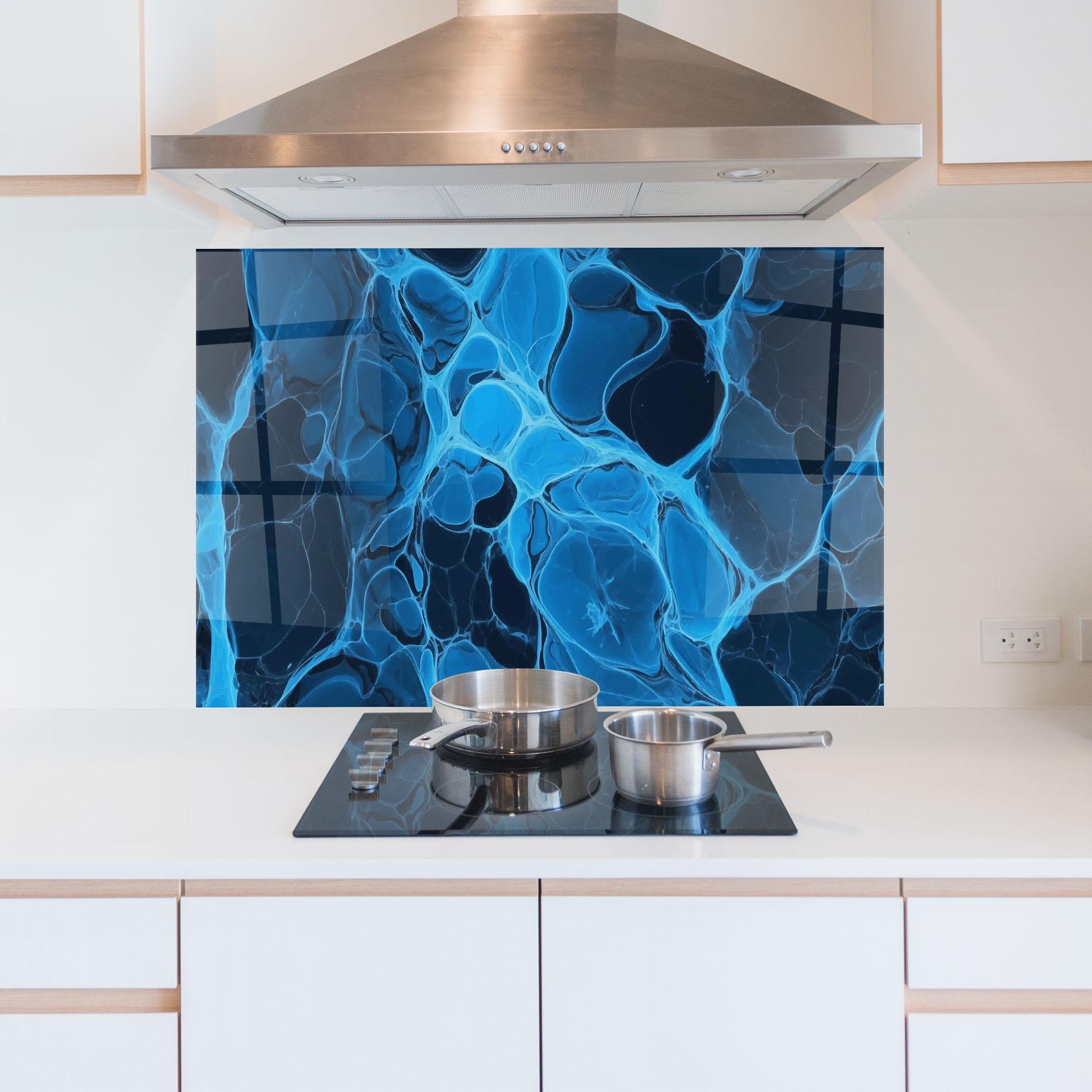 Panou Sticla Bucatarie Blue Shade Water mockup 5