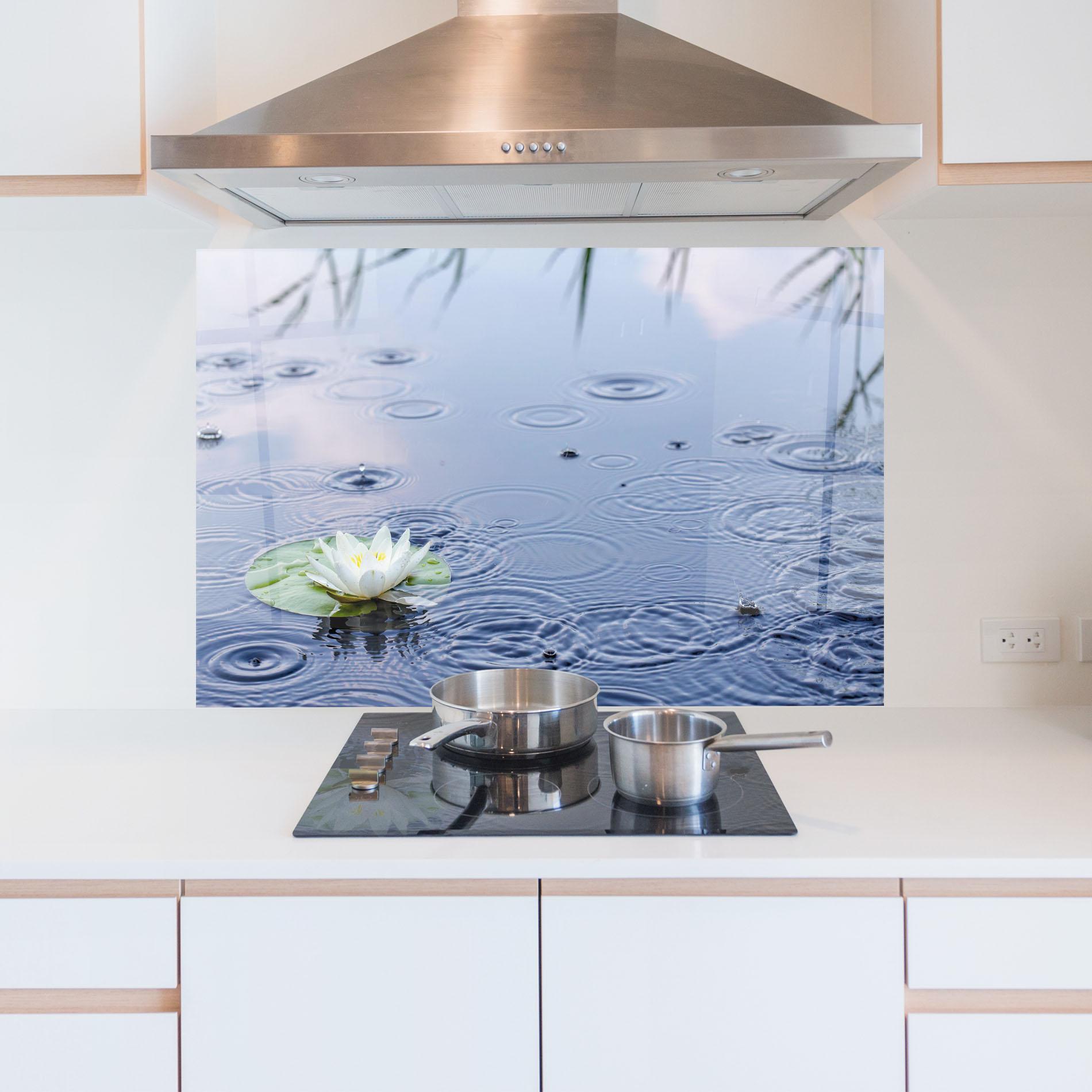 Panou Sticla Bucatarie Clear Lake Rain mockup 5