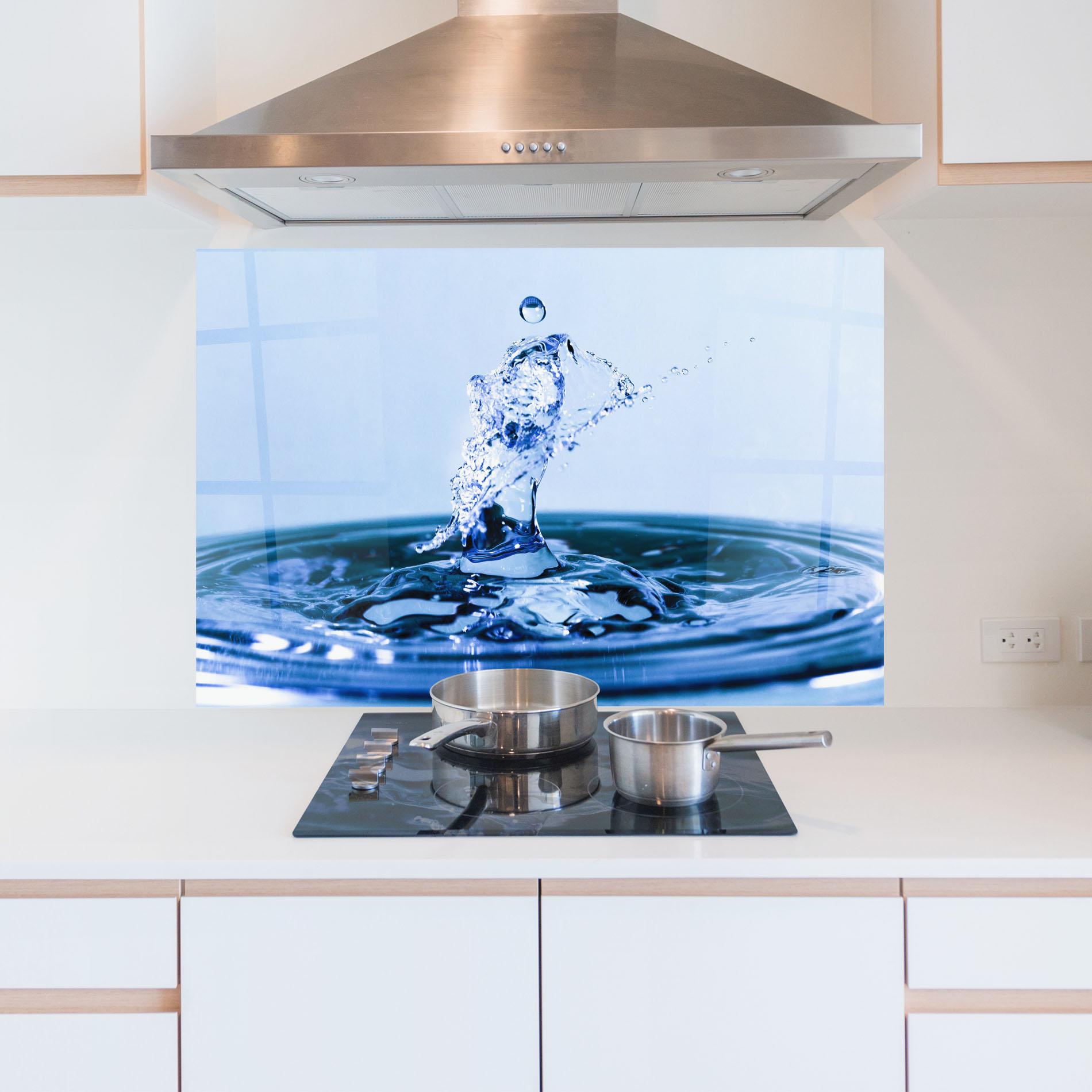 Panou Sticla Bucatarie Clear Water Splash mockup 5