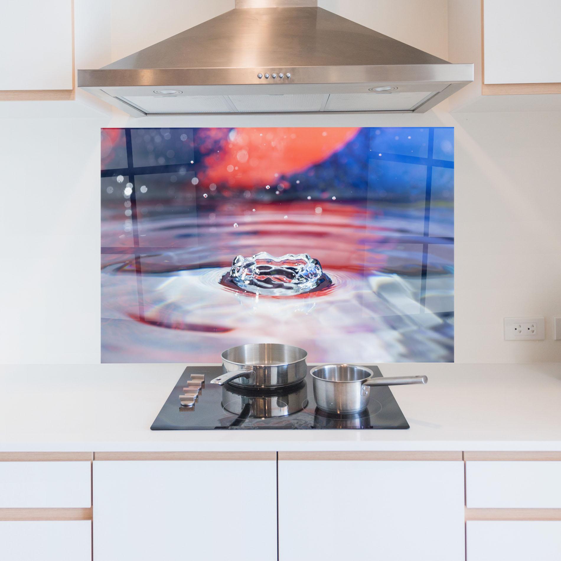 Panou Sticla Bucatarie Colorful Water Surface mockup 5