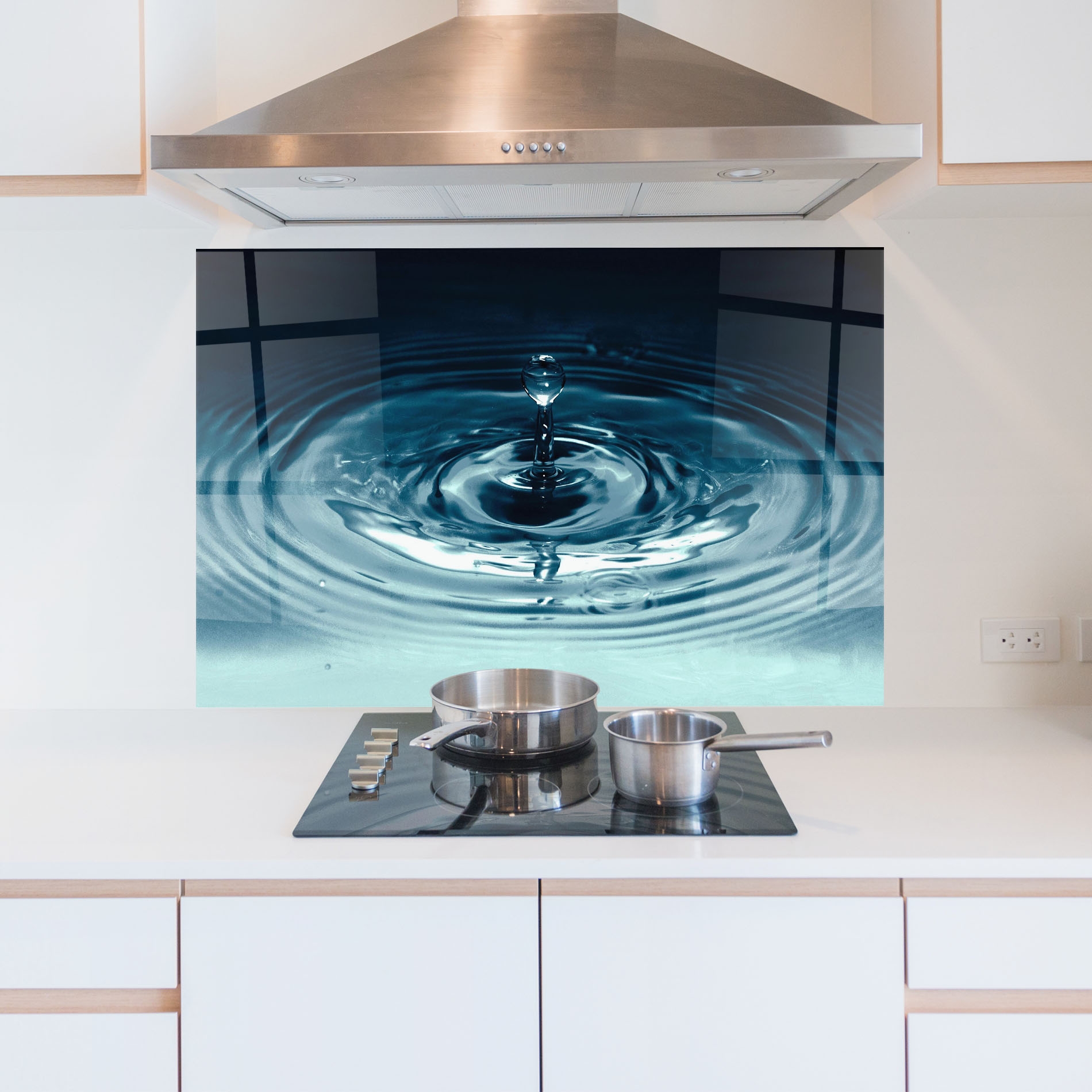 Panou Sticla Bucatarie Dark Blue Drop