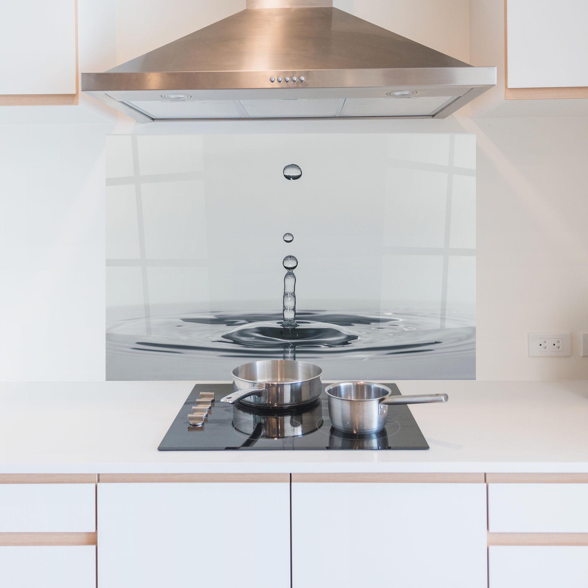 Panou Sticla Bucatarie Grey Water Drop mockup 5