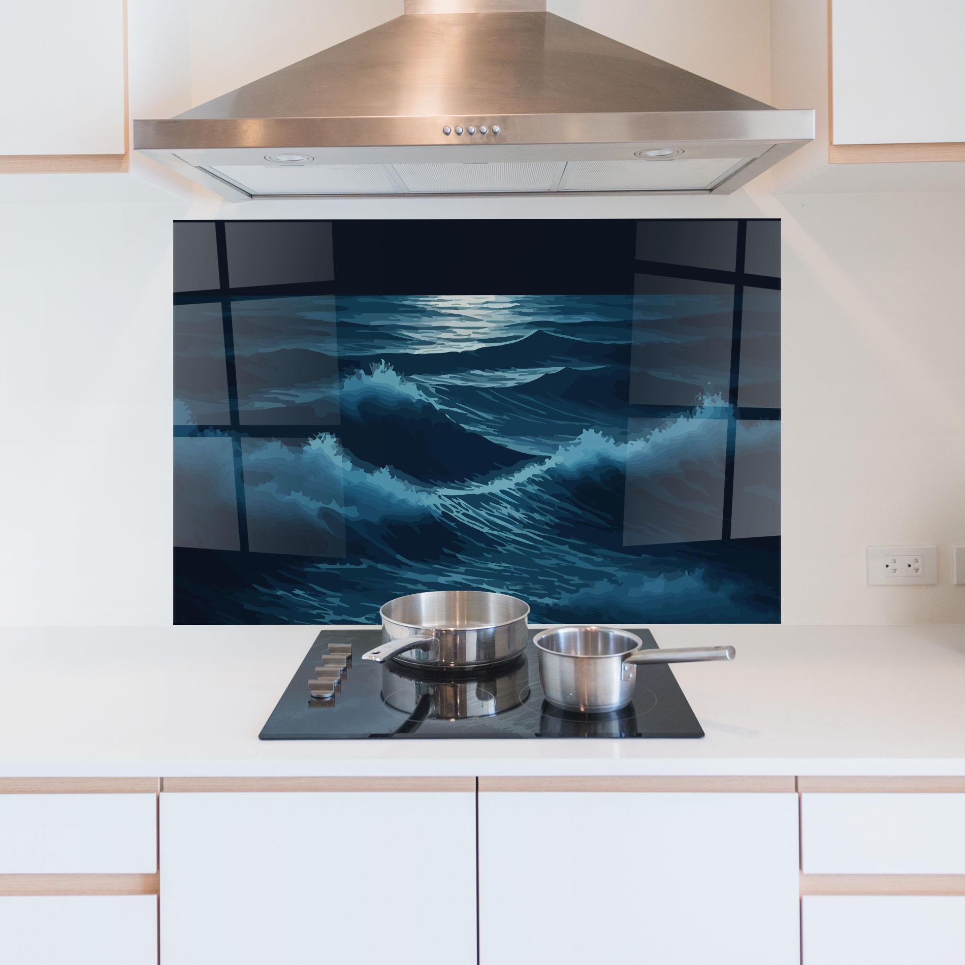 Panou Sticla Bucatarie Ocean Wave mockup 5