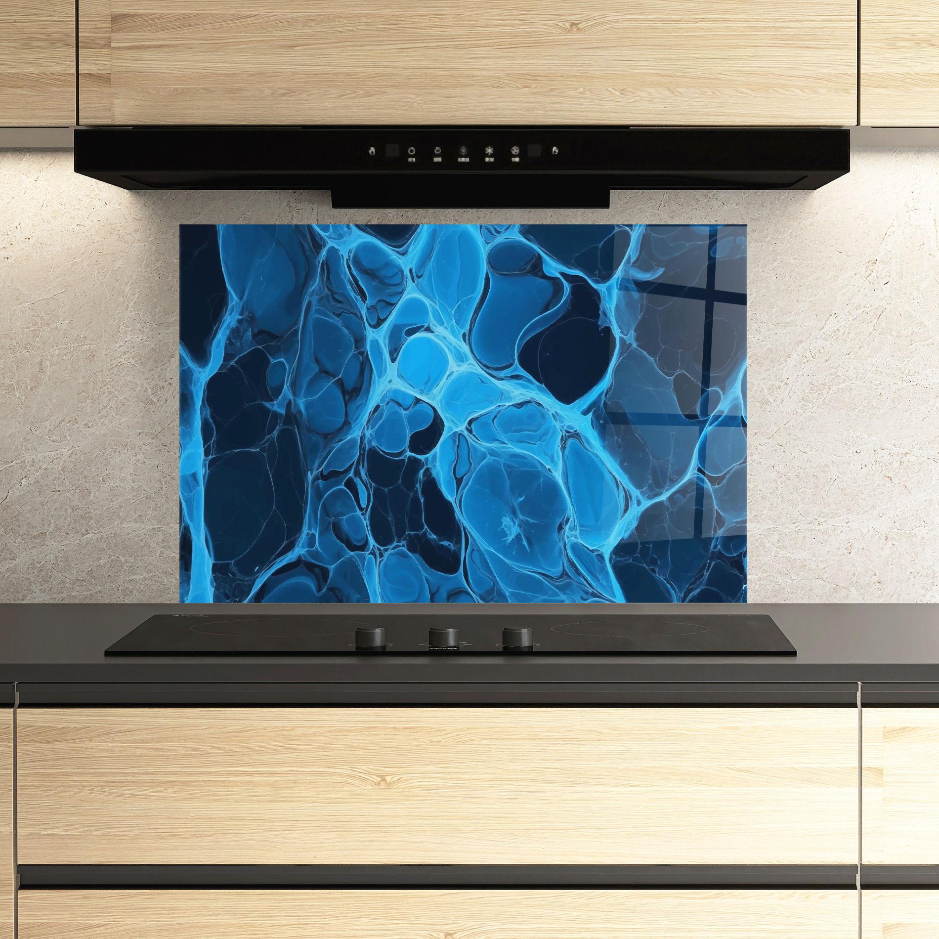 Panou Sticla Bucatarie Blue Shade Water mockup 3