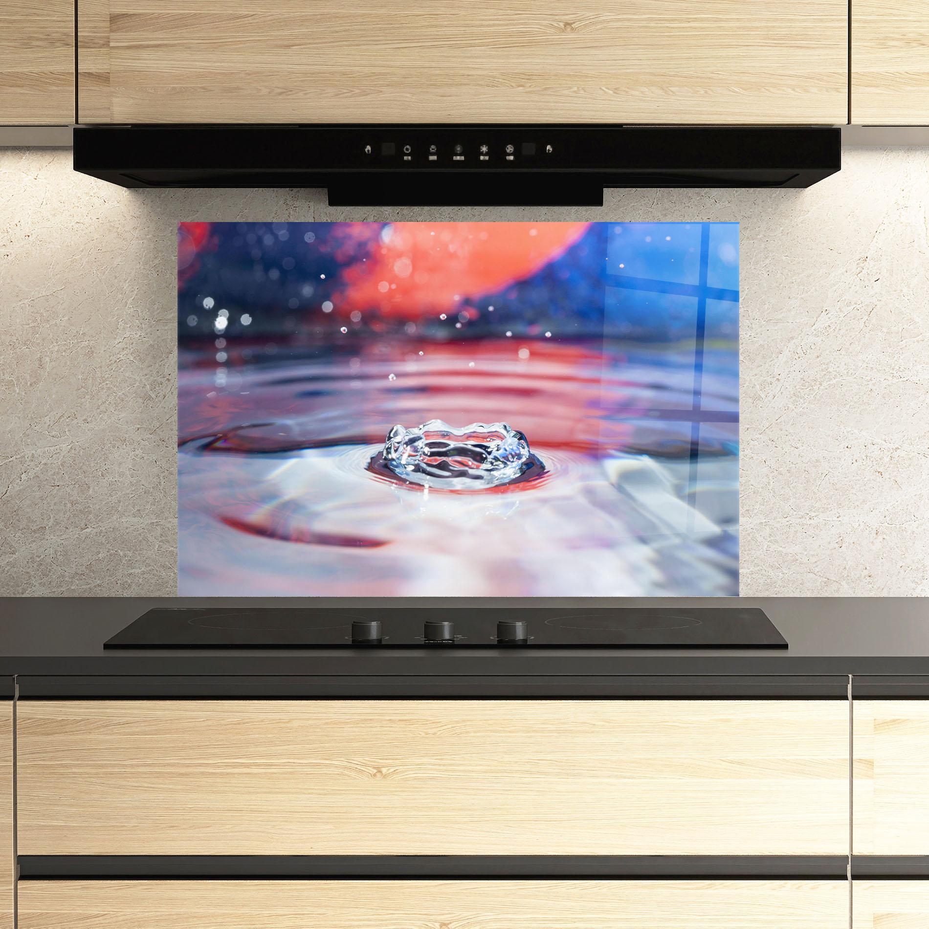 Panou Sticla Bucatarie Colorful Water Surface mockup 3