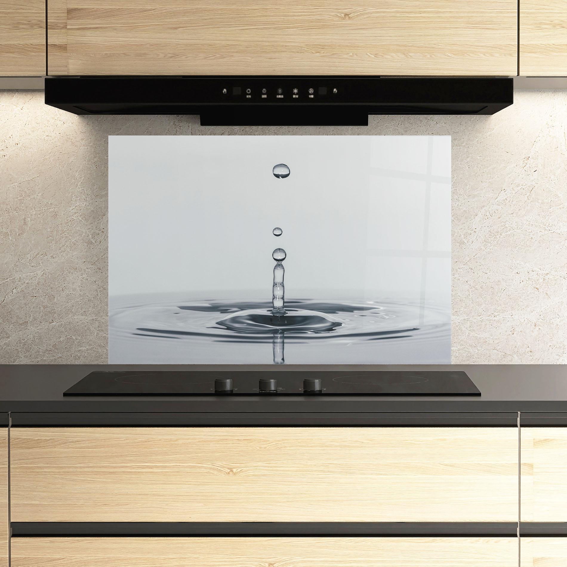Panou Sticla Bucatarie Grey Water Drop mockup 3