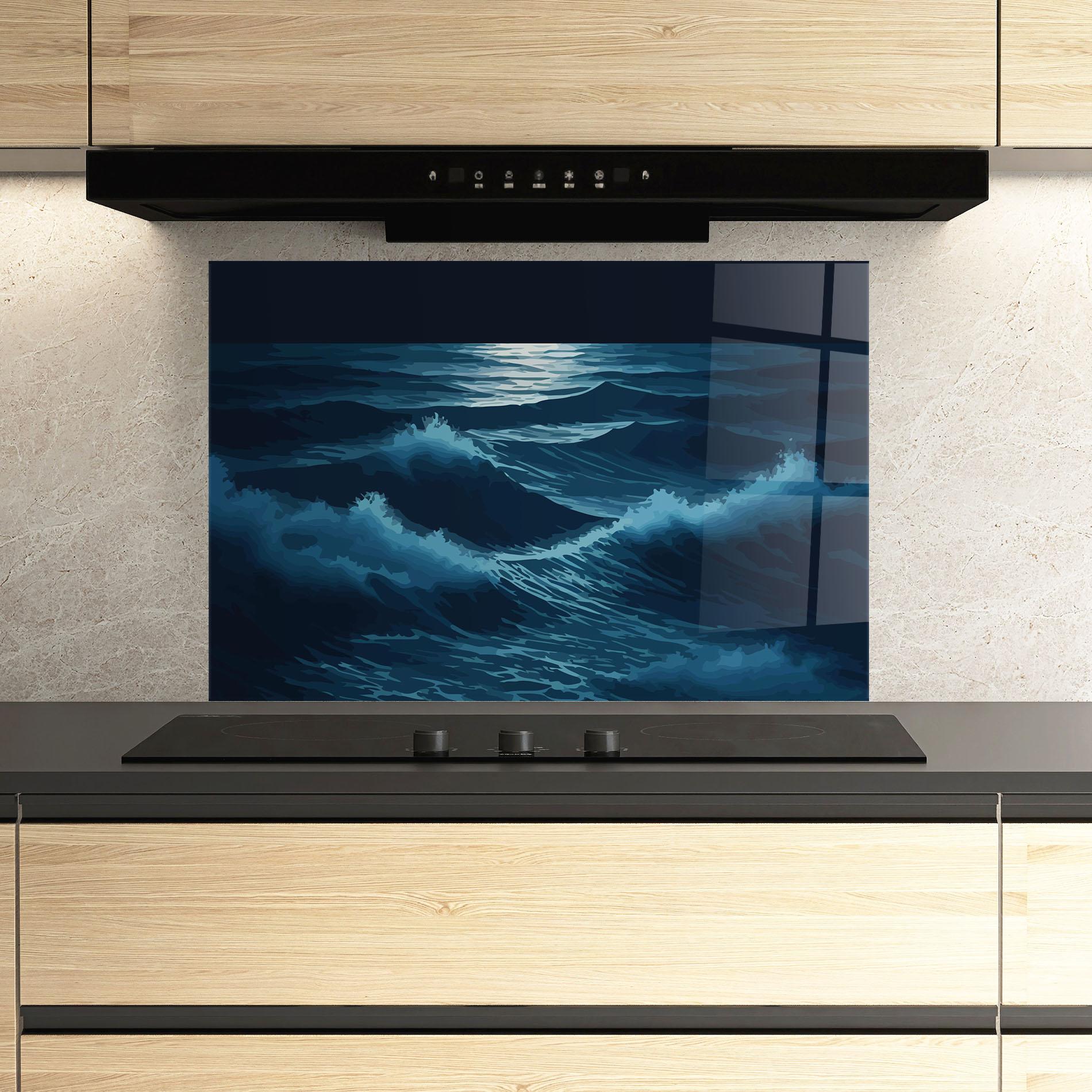 Panou Sticla Bucatarie Ocean Wave mockup 3