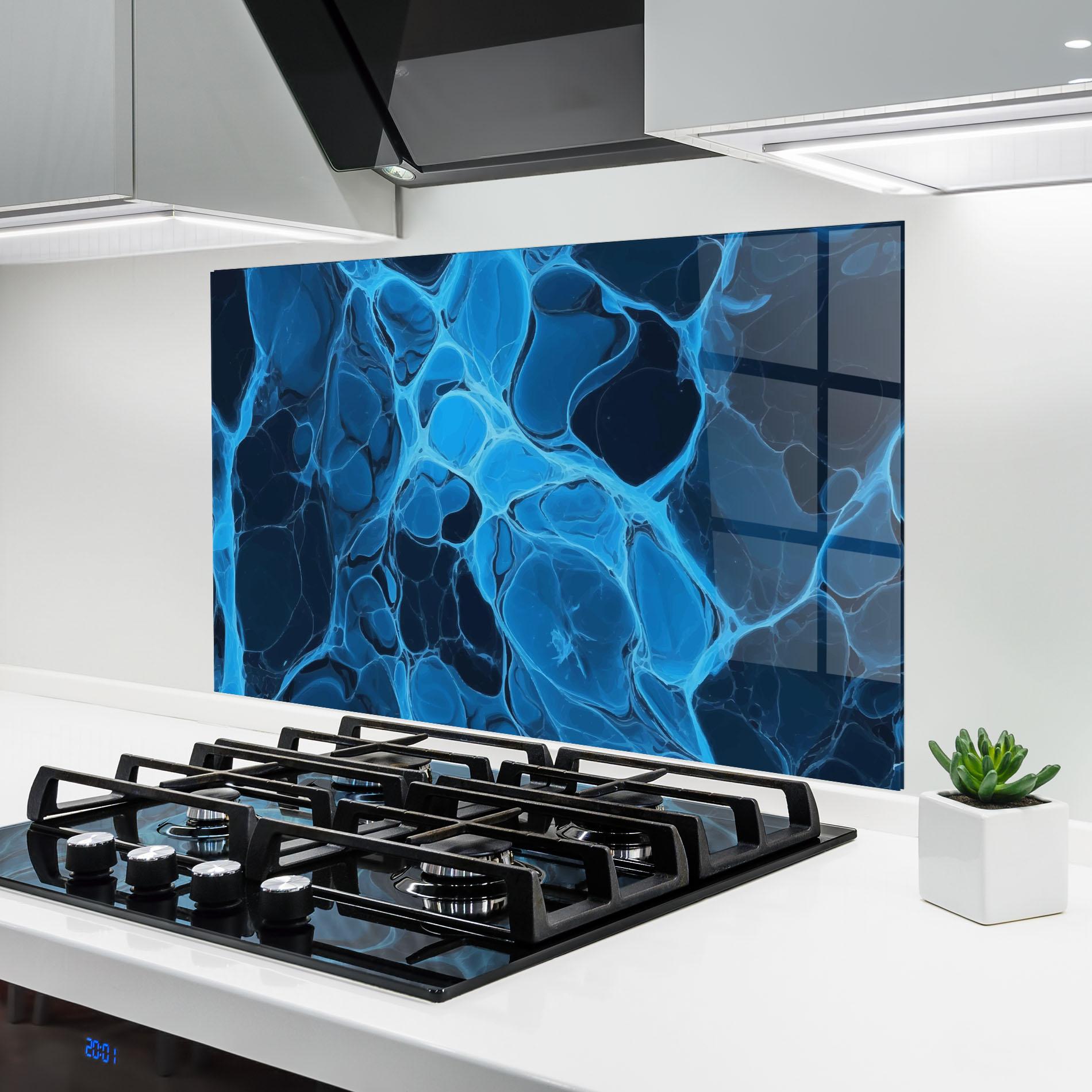 Panou Sticla Bucatarie Blue Shade Water mockup 6