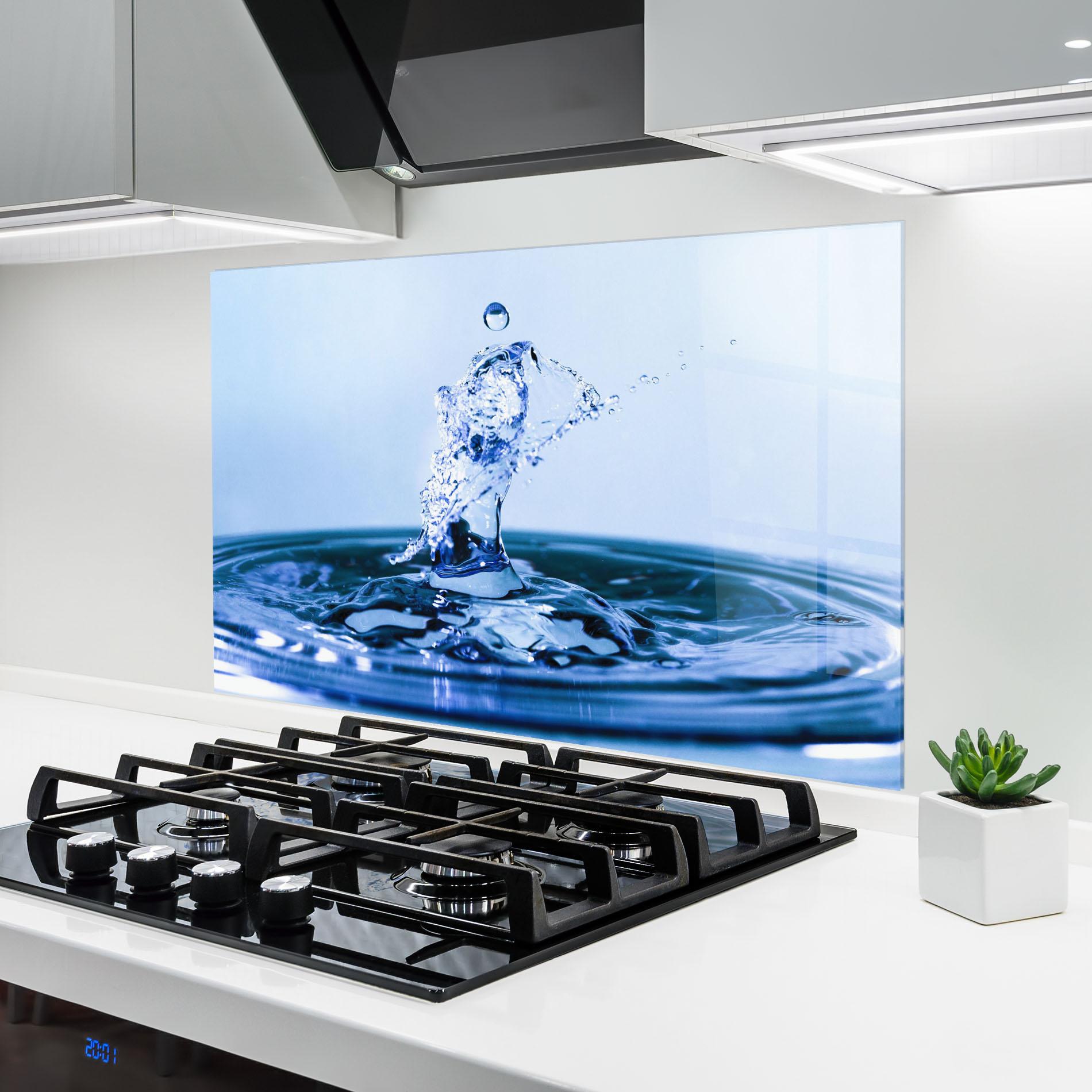 Panou Sticla Bucatarie Clear Water Splash mockup 6