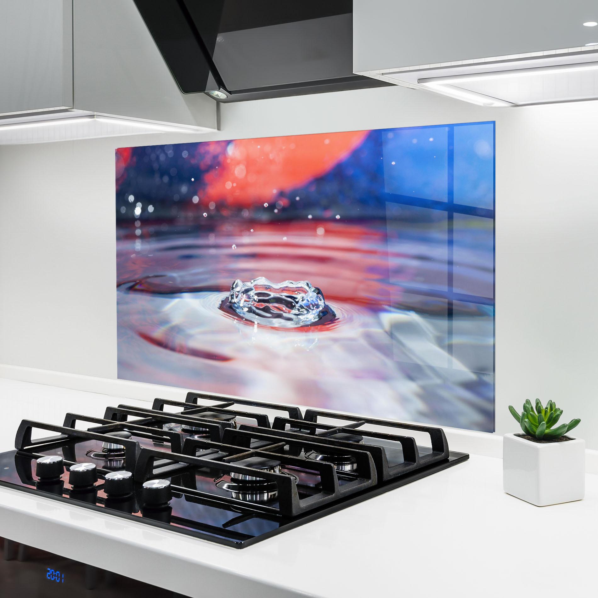 Panou Sticla Bucatarie Colorful Water Surface mockup 6