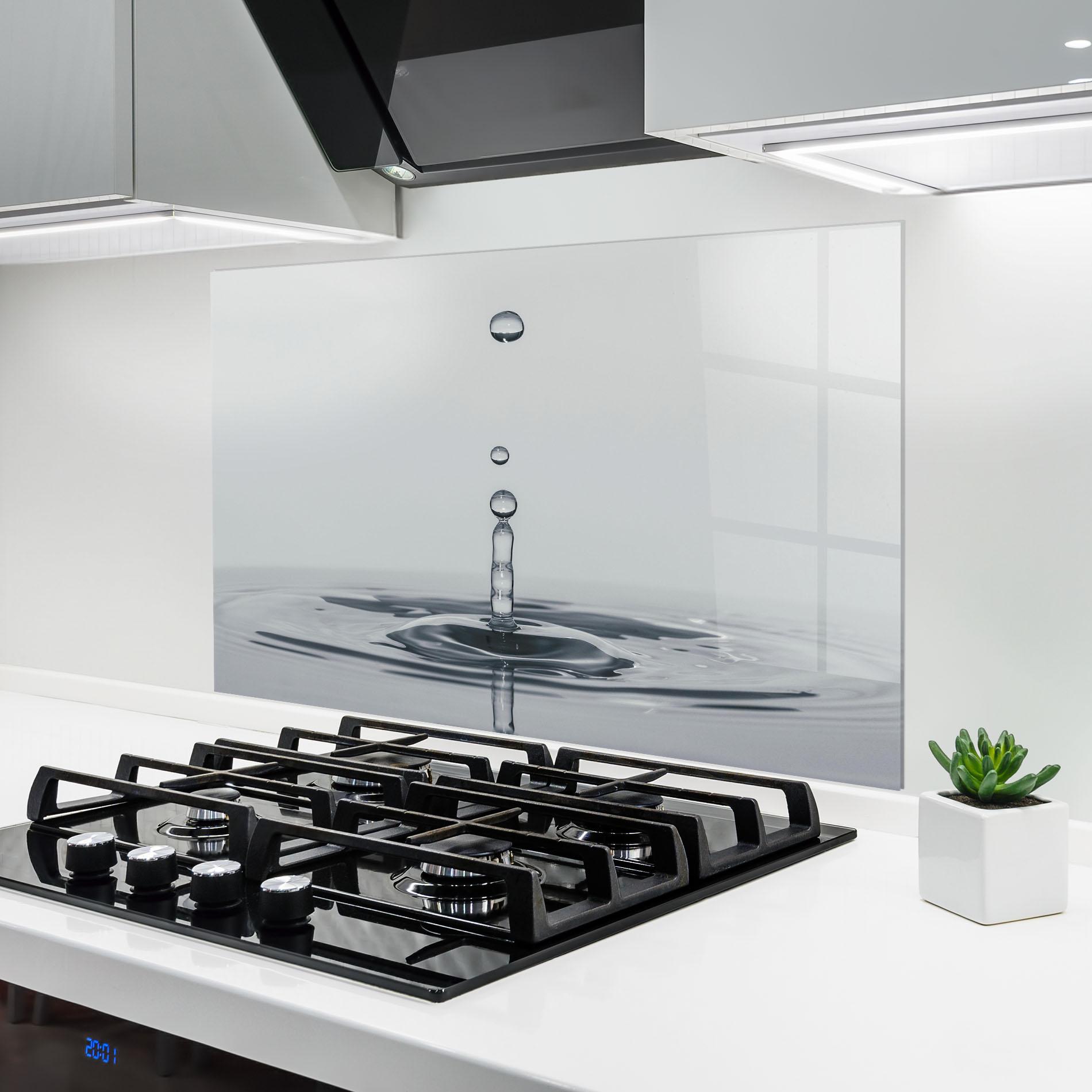 Panou Sticla Bucatarie Grey Water Drop mockup 6