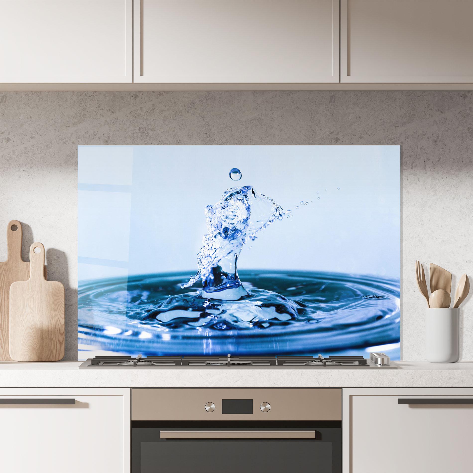 Panou Sticla Bucatarie Clear Water Splash mockup 7