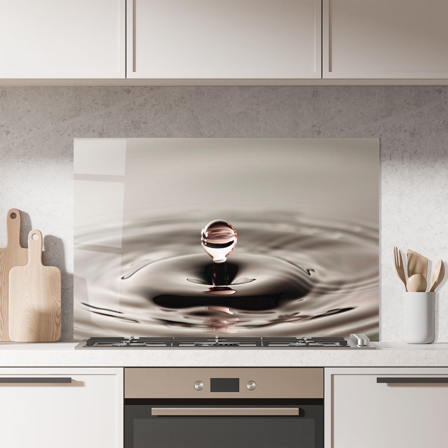 Panou Sticla Bucatarie Close Red Water Drop mockup 7