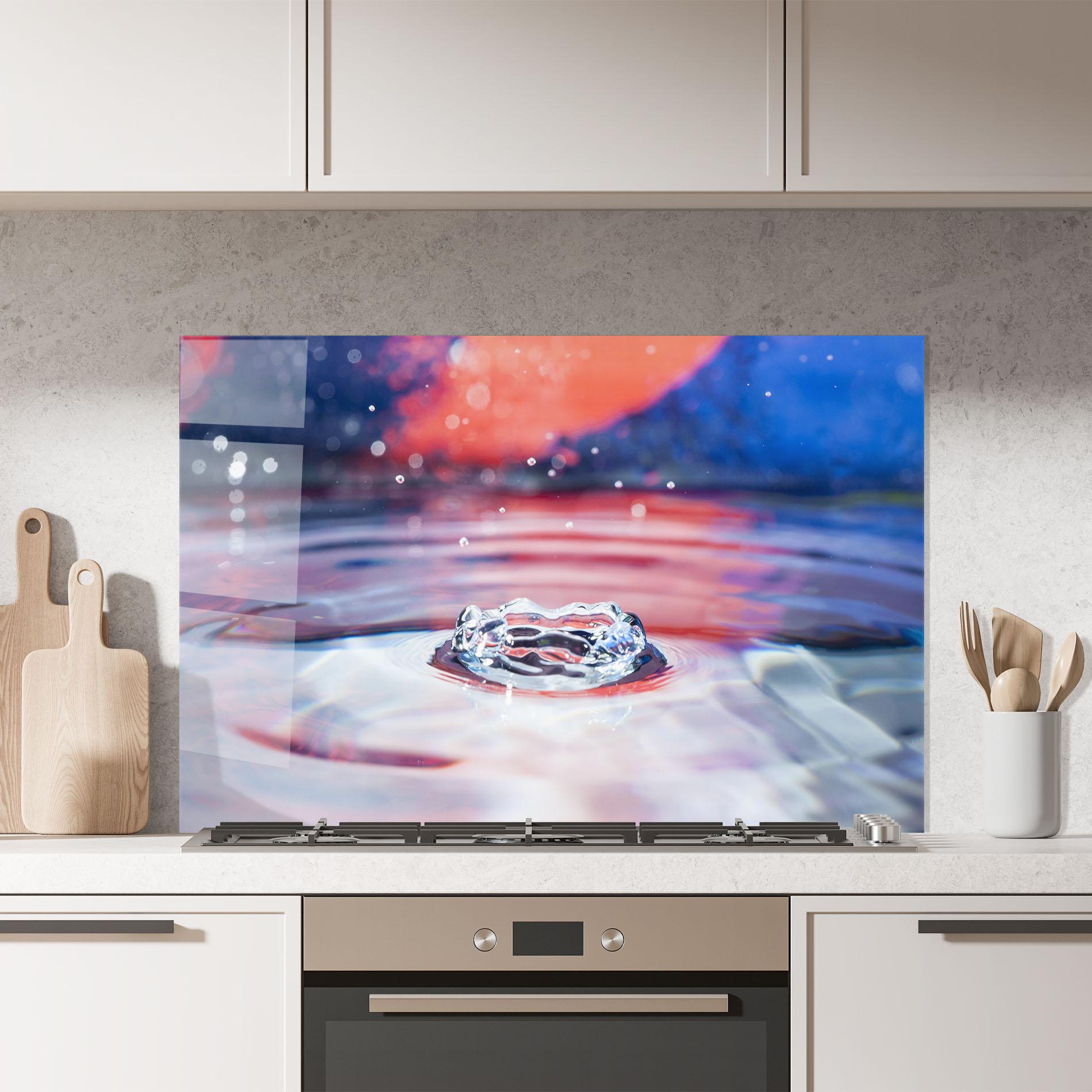 Panou Sticla Bucatarie Colorful Water Surface mockup 7