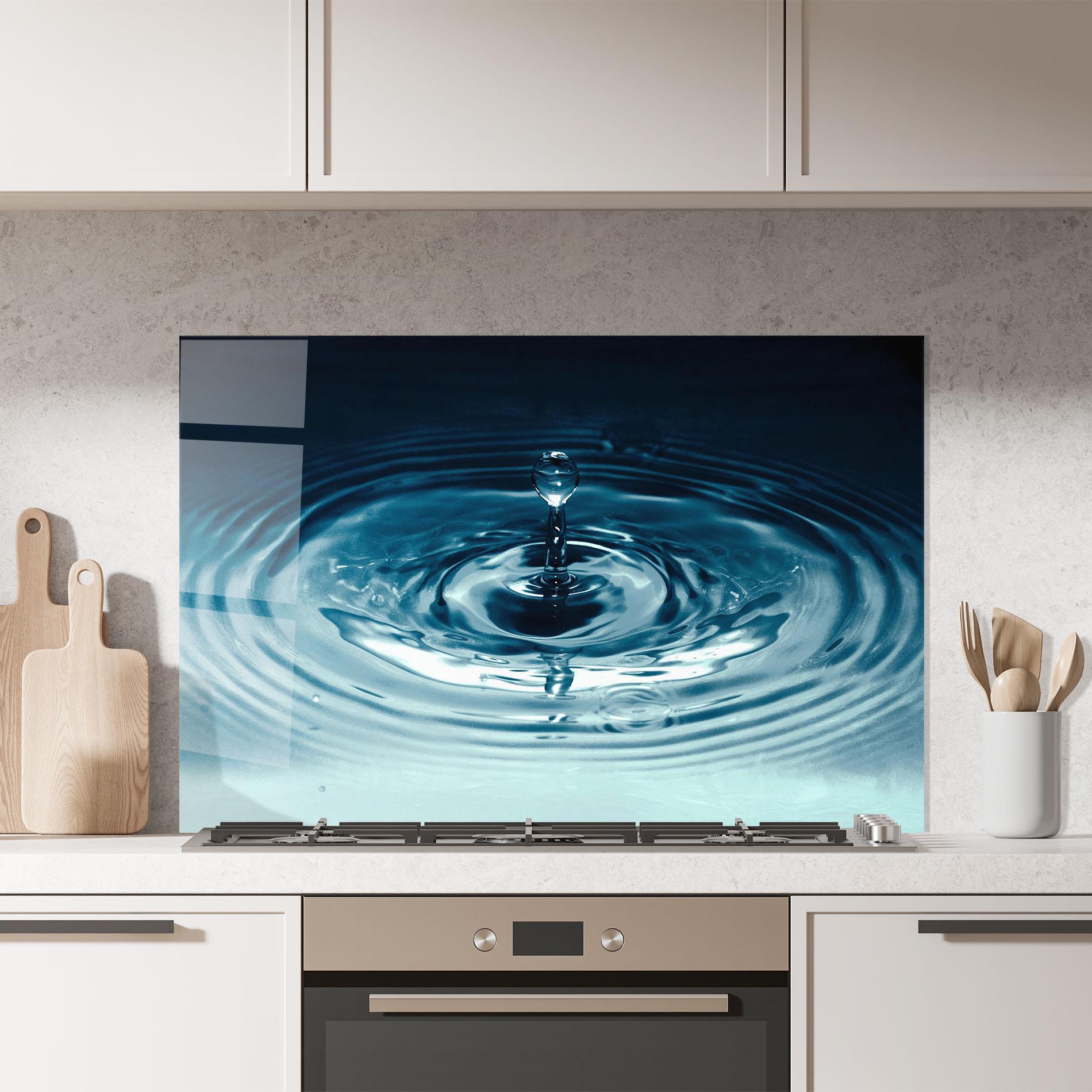 Panou Sticla Bucatarie Dark Blue Drop mockup 7