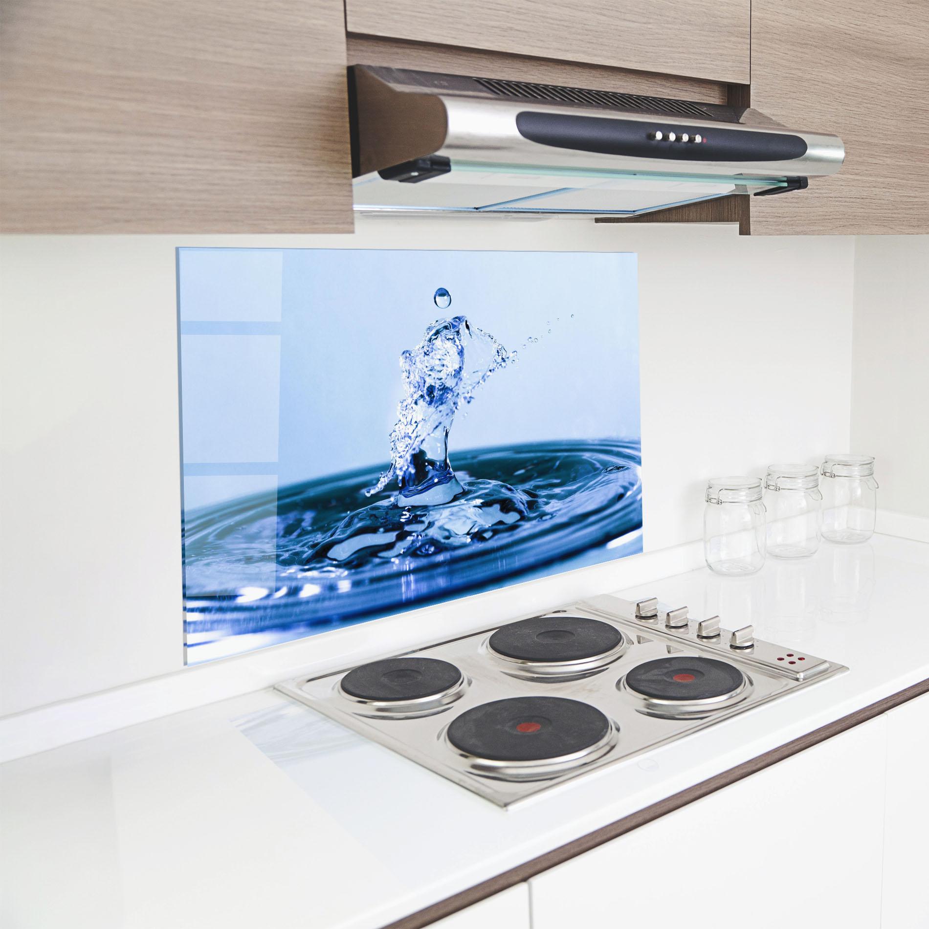 Panou Sticla Bucatarie Clear Water Splash mockup 8