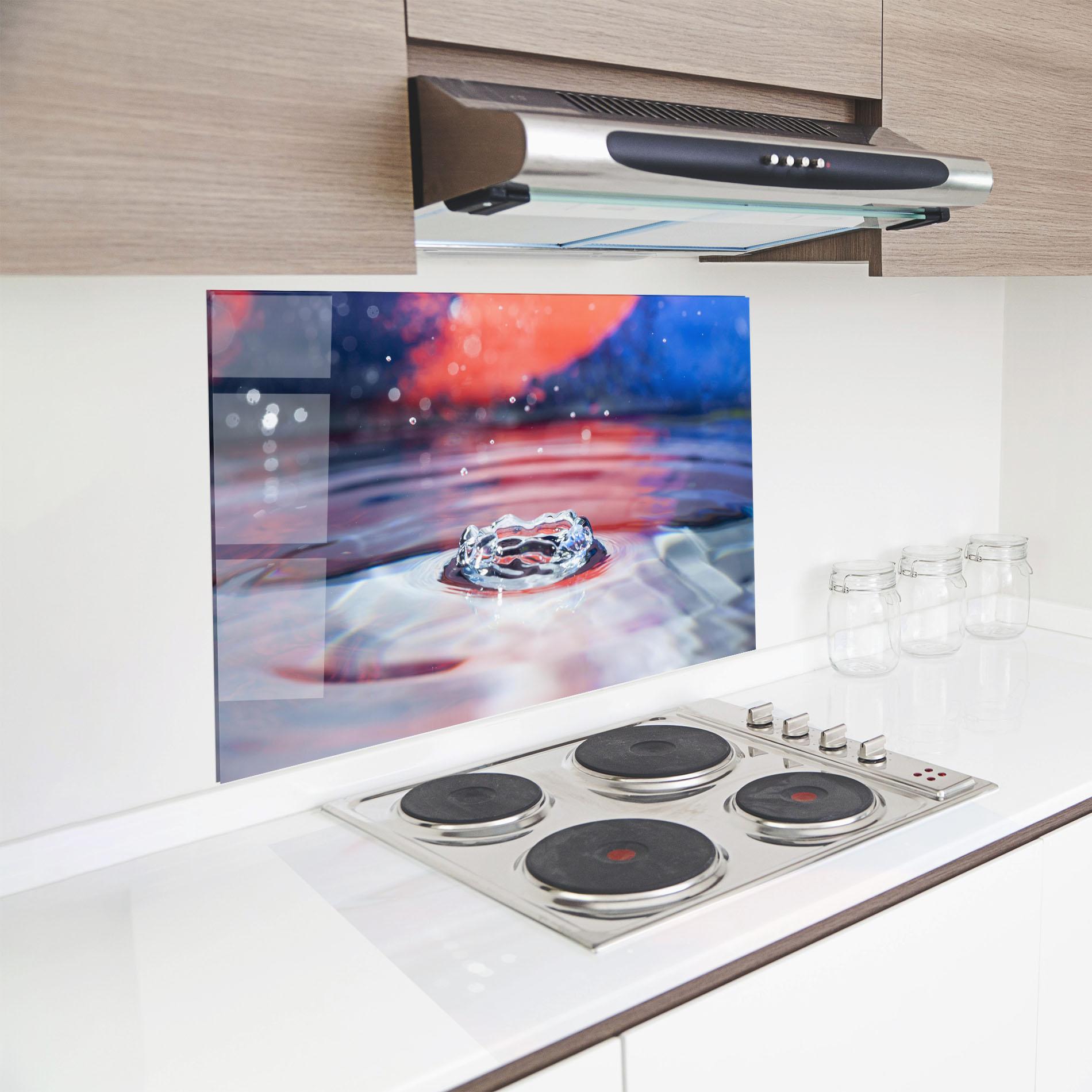 Panou Sticla Bucatarie Colorful Water Surface mockup 8