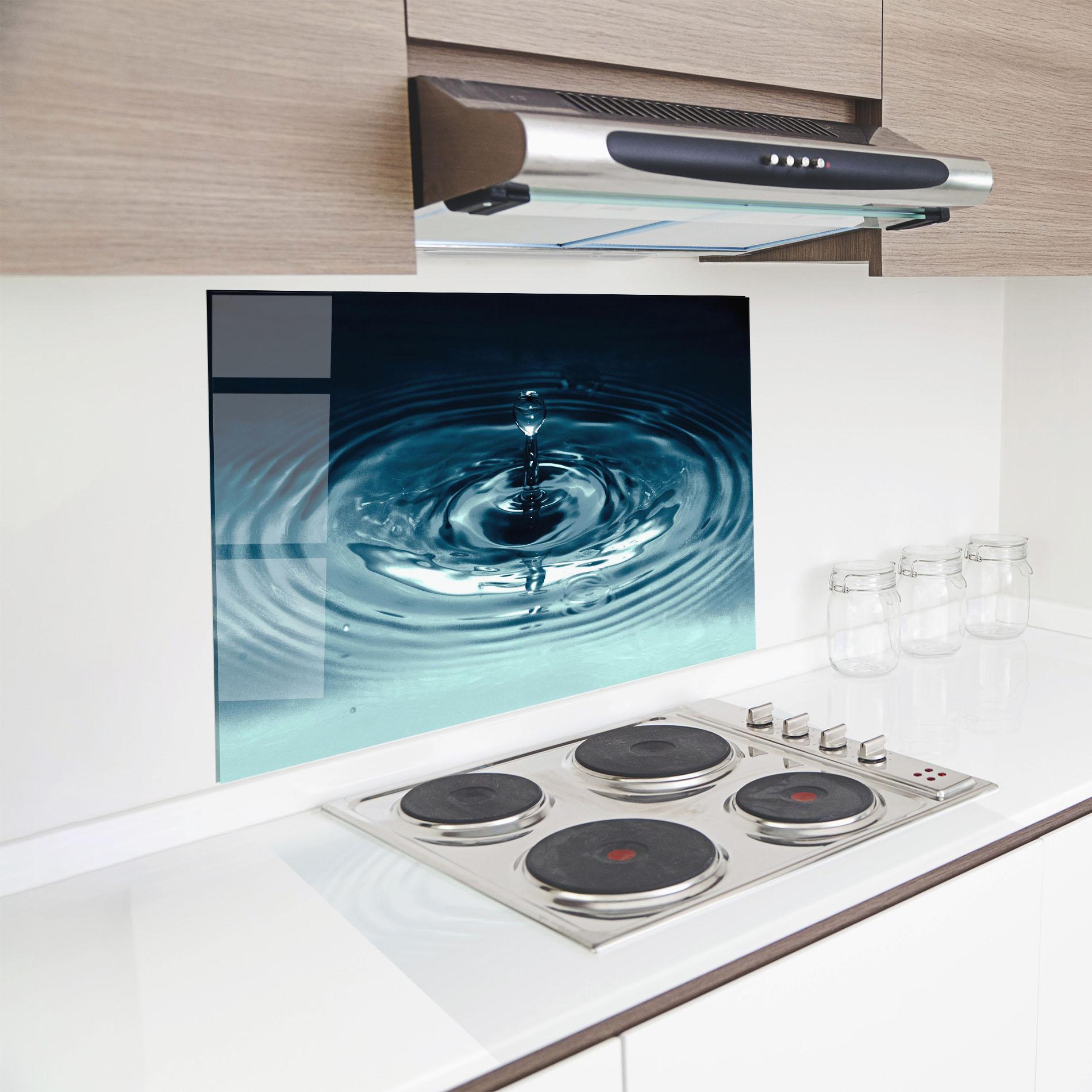 Panou Sticla Bucatarie Dark Blue Drop mockup 8
