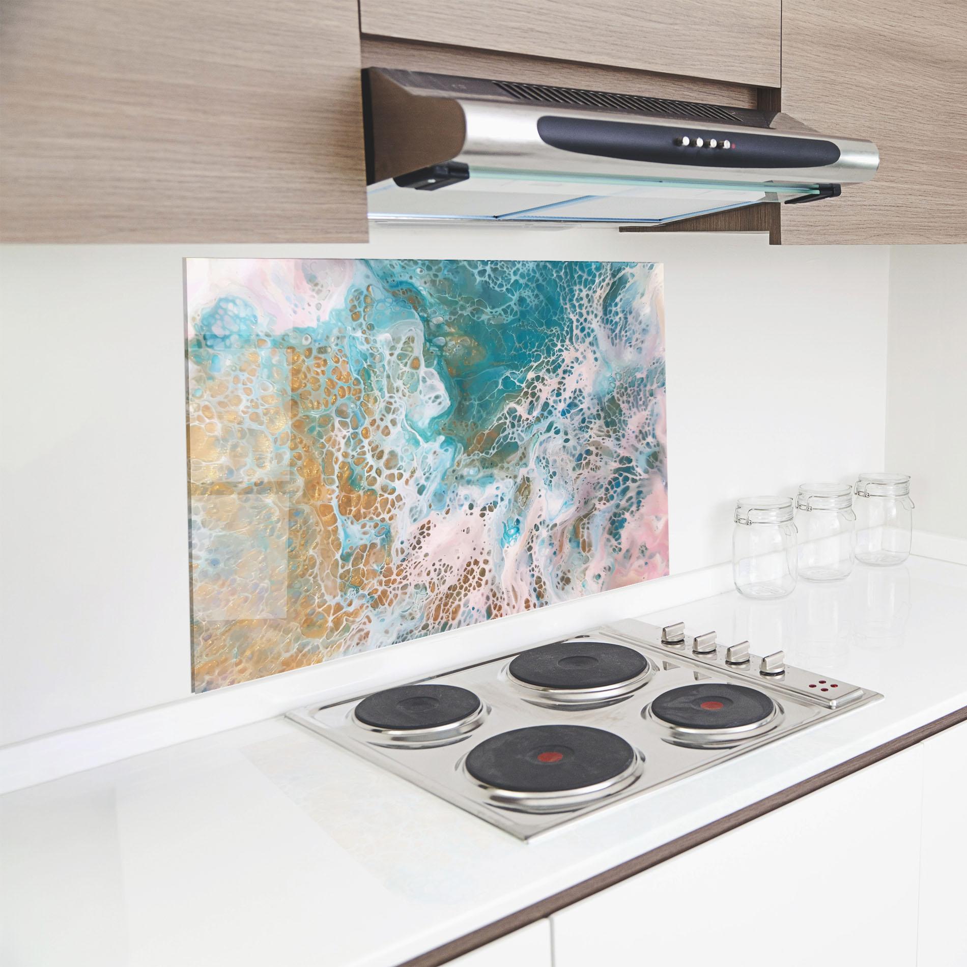 Panou Sticla Bucatarie Ocean Gold Blue mockup 8