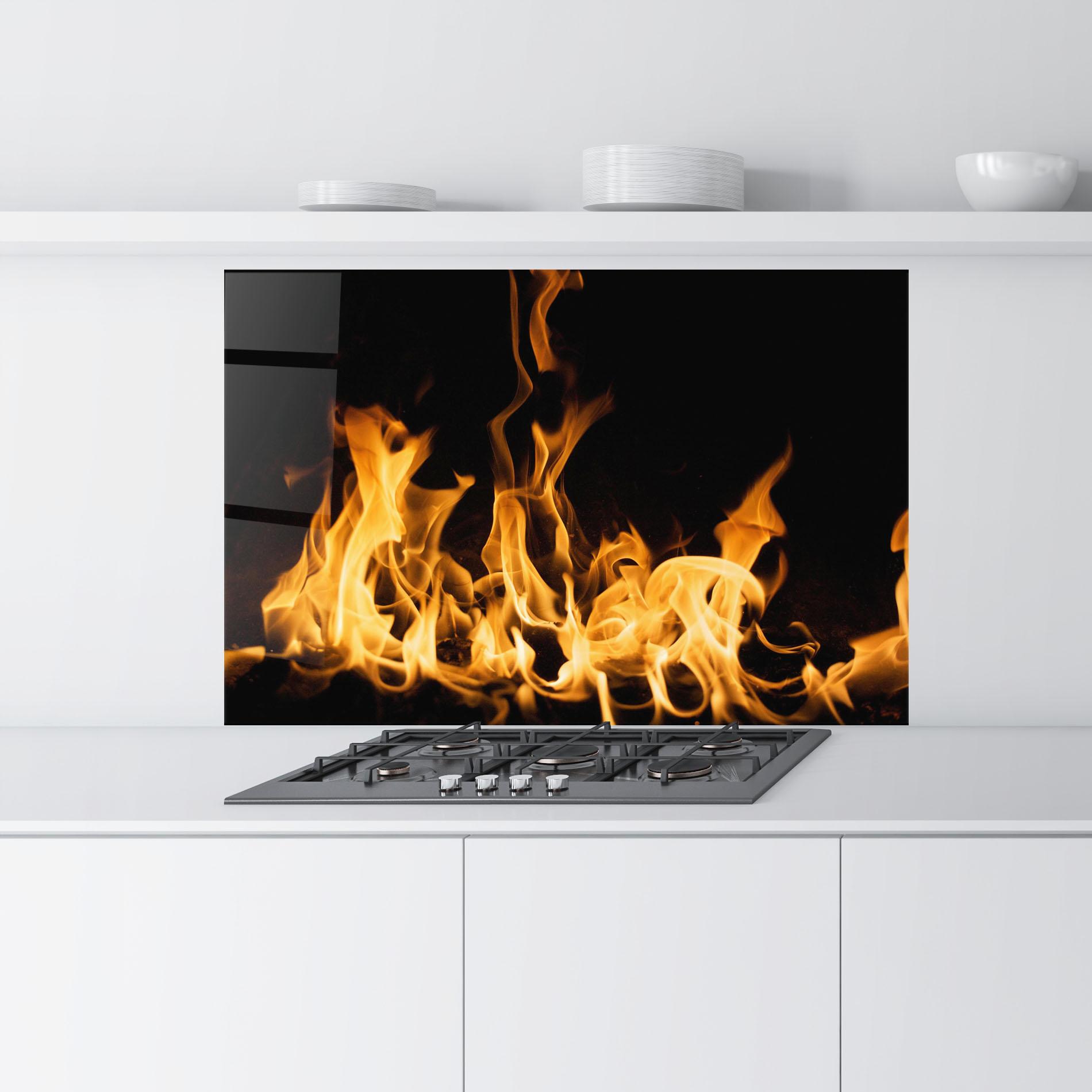 Panou Sticla Bucatarie Bright Flame mockup 9