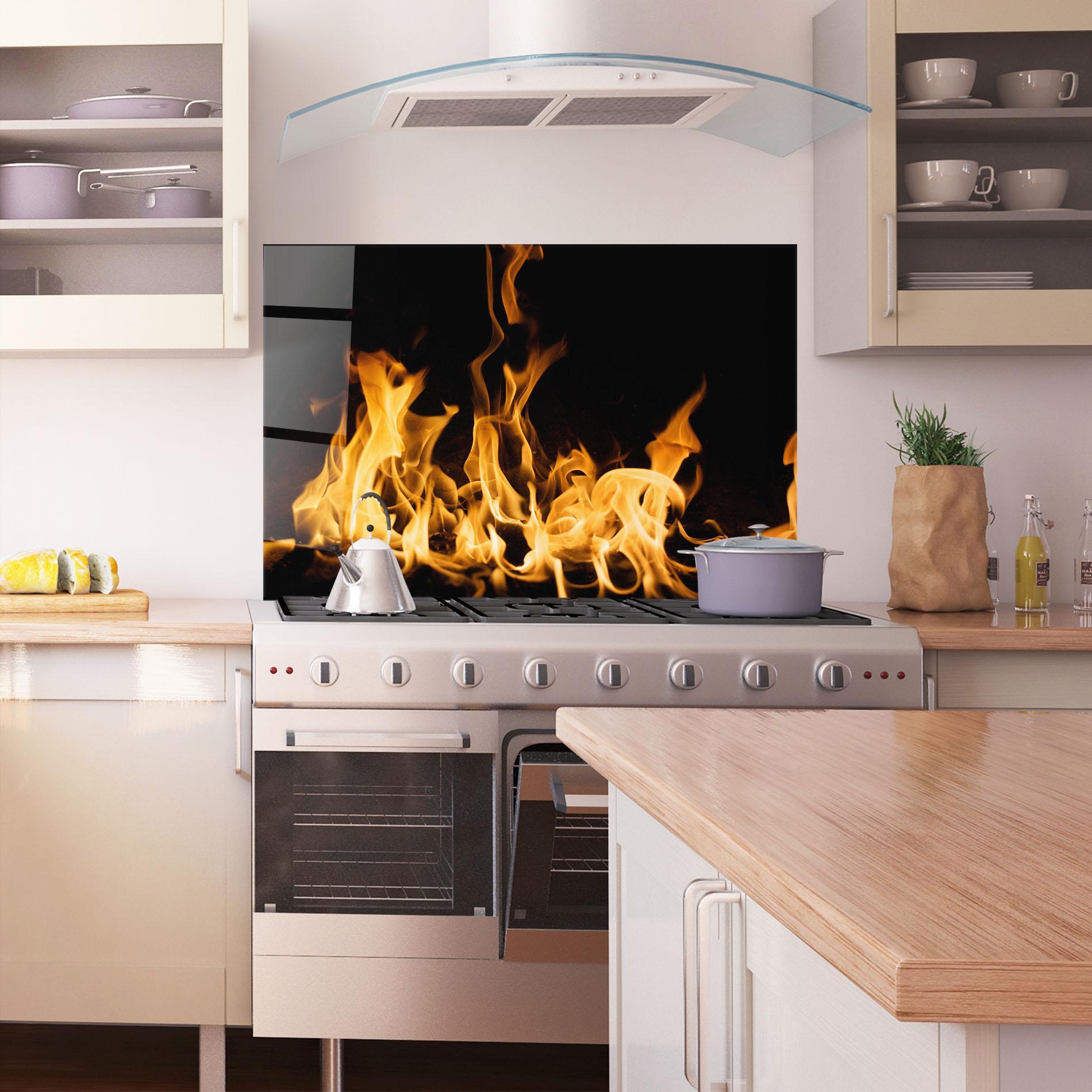 Panou Sticla Bucatarie Bright Flame mockup 1