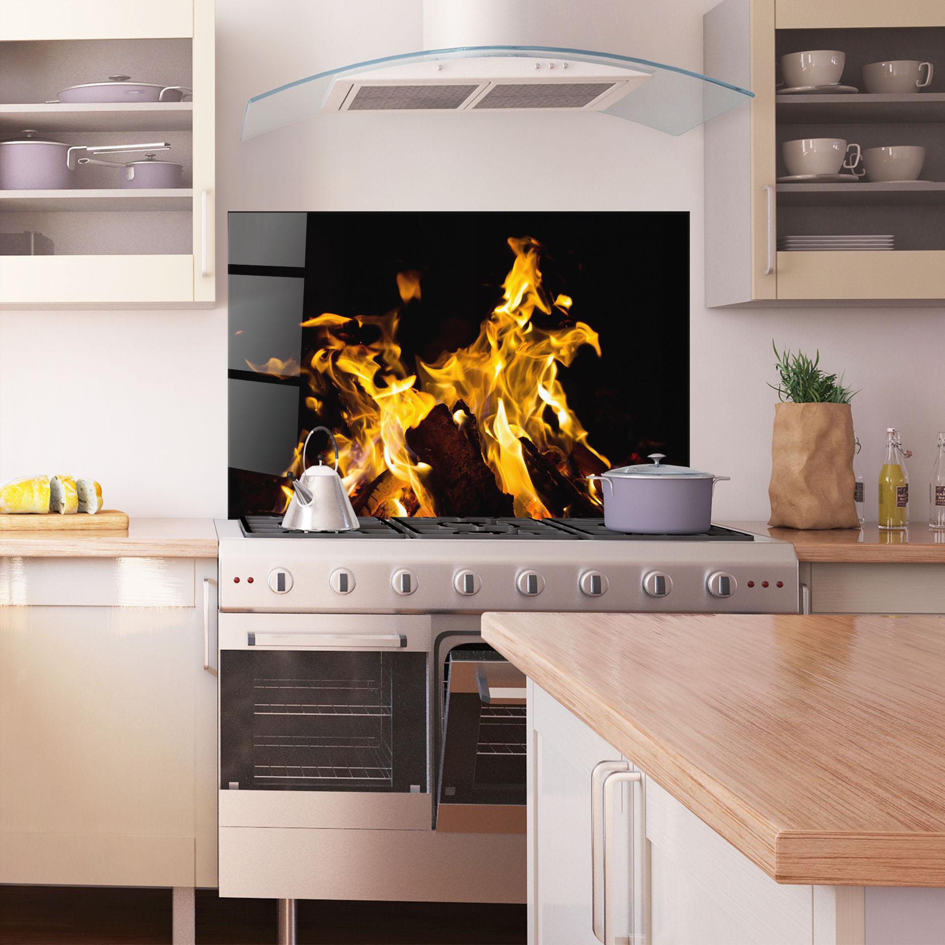Panou Sticla Bucatarie Fire Dance mockup 1