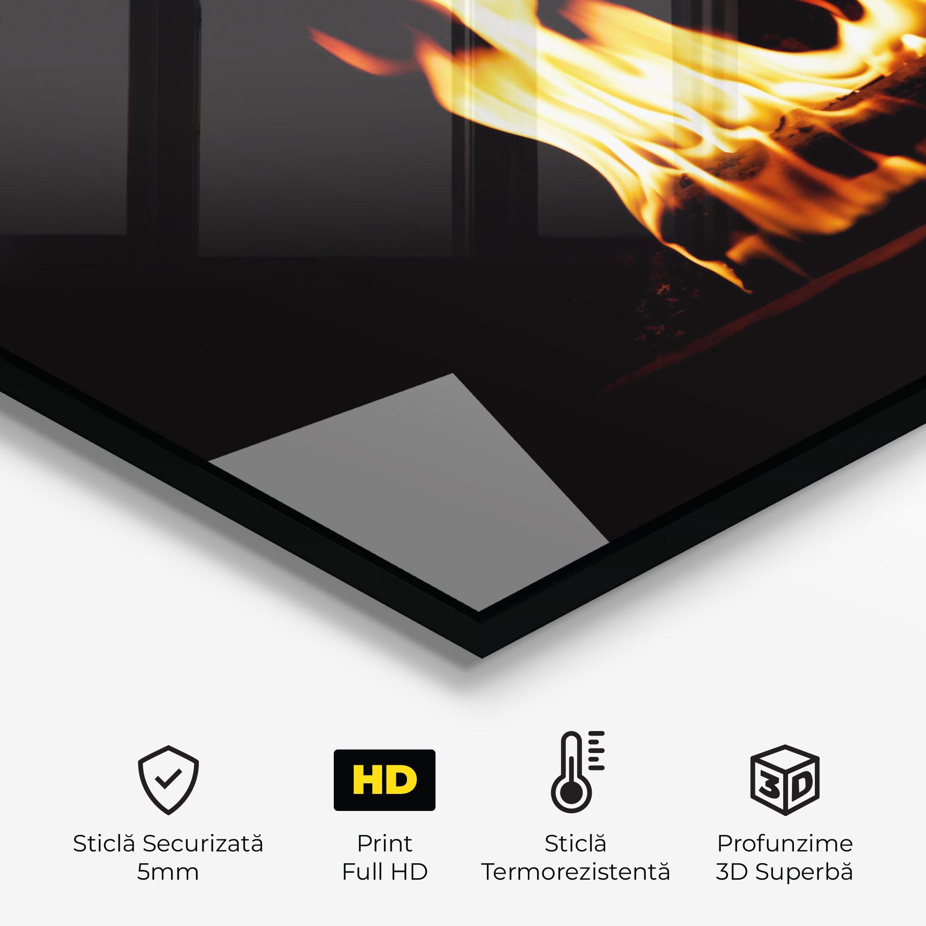 Panou Sticla Bucatarie Calm Fire mockup 2