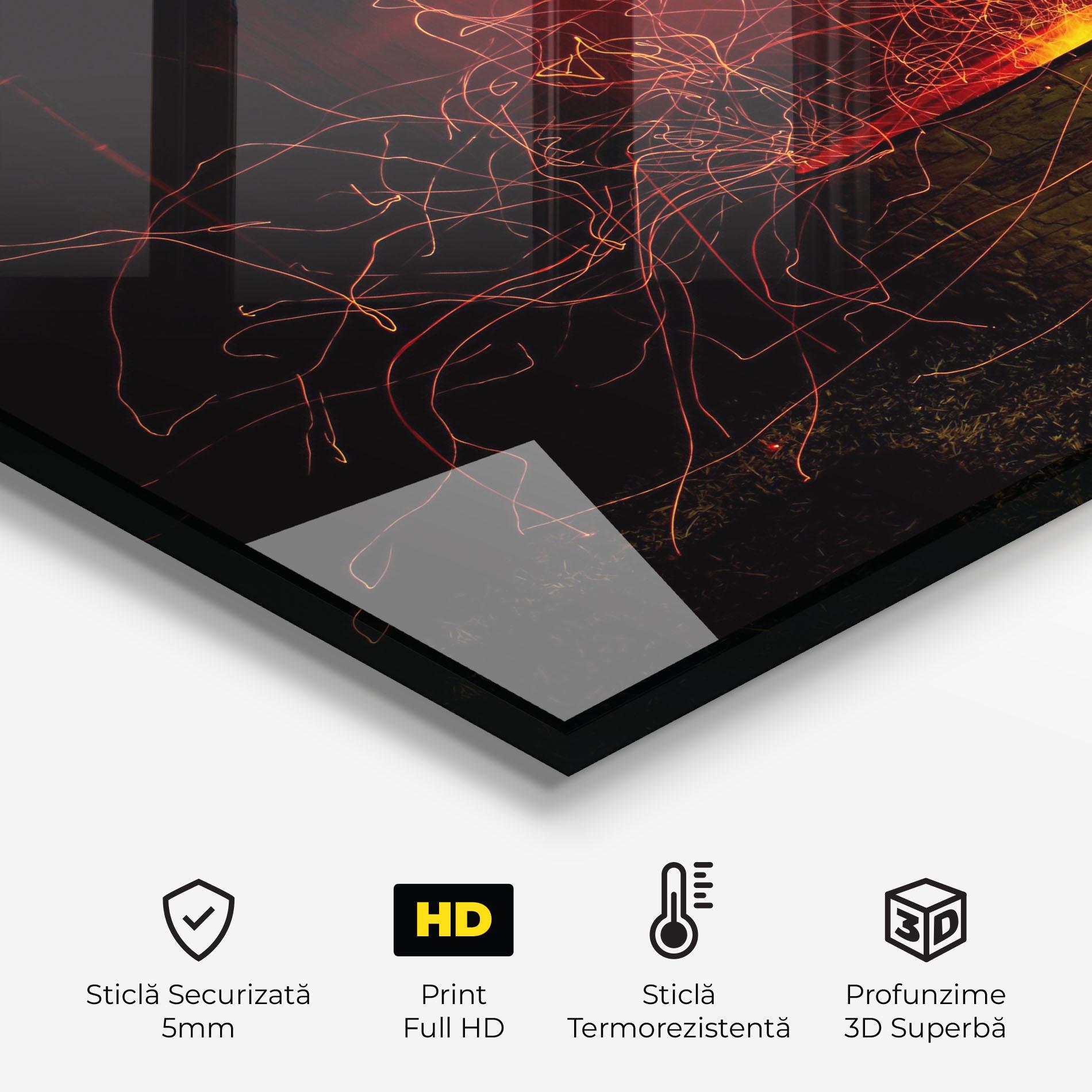 Panou Sticla Bucatarie Fire Drawing Effect mockup 2