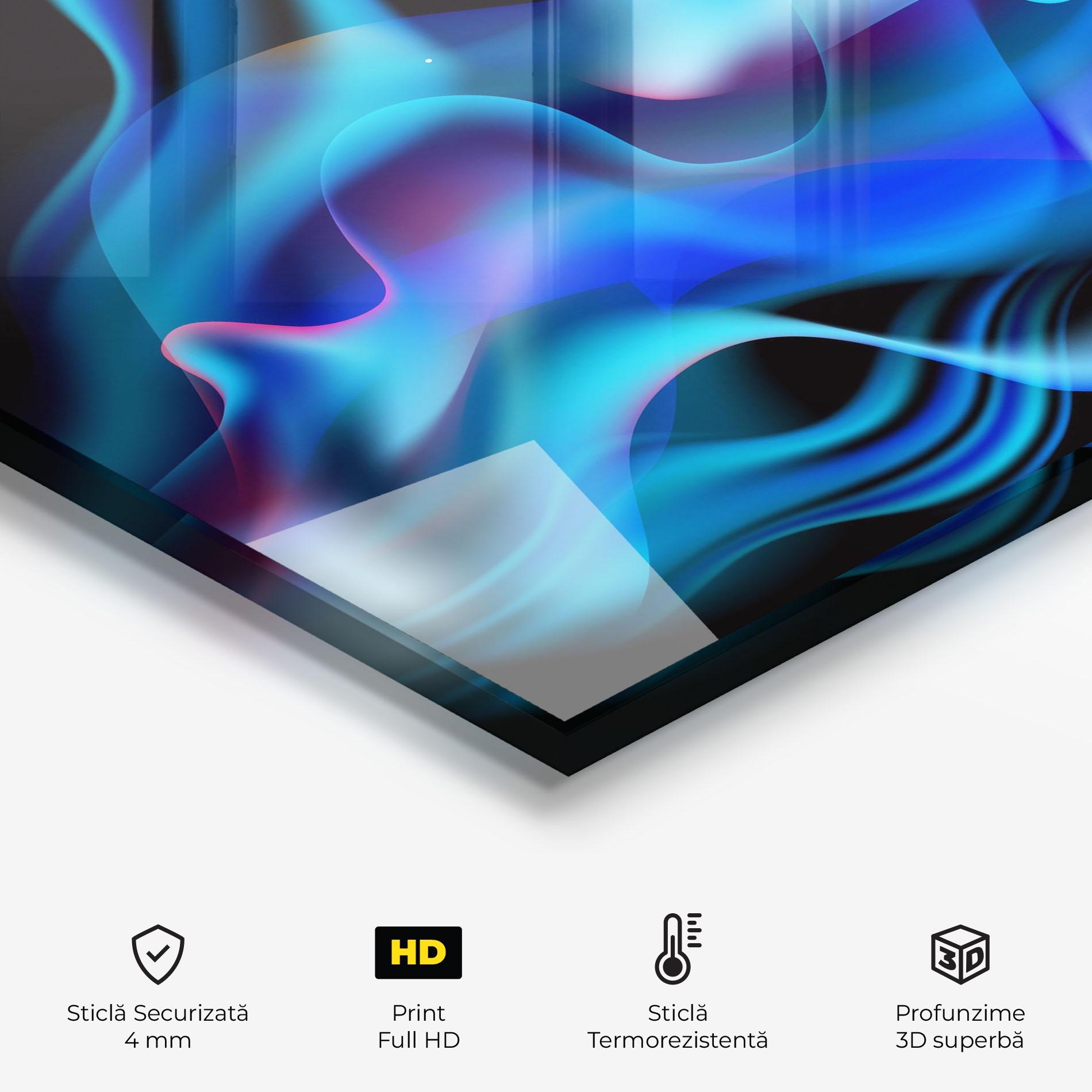 Panou Sticla Bucatarie Blue Fire mockup 2