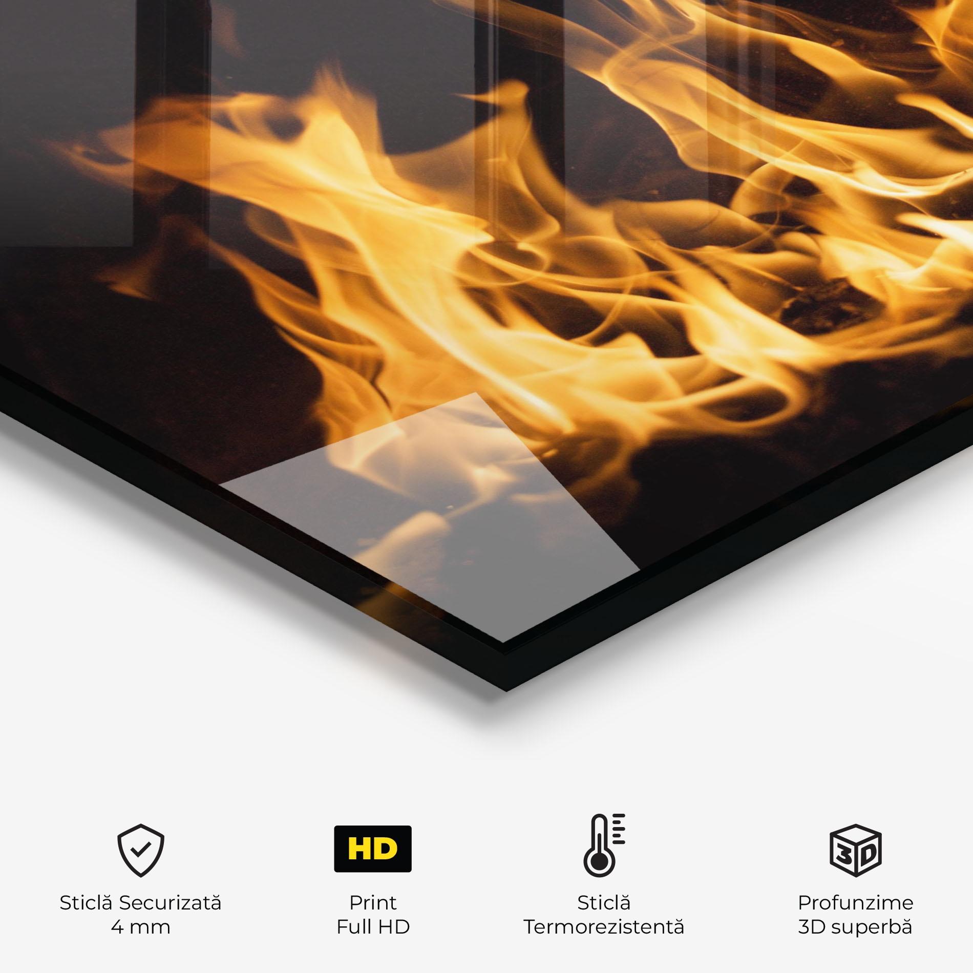 Panou Sticla Bucatarie Bright Flame mockup 2