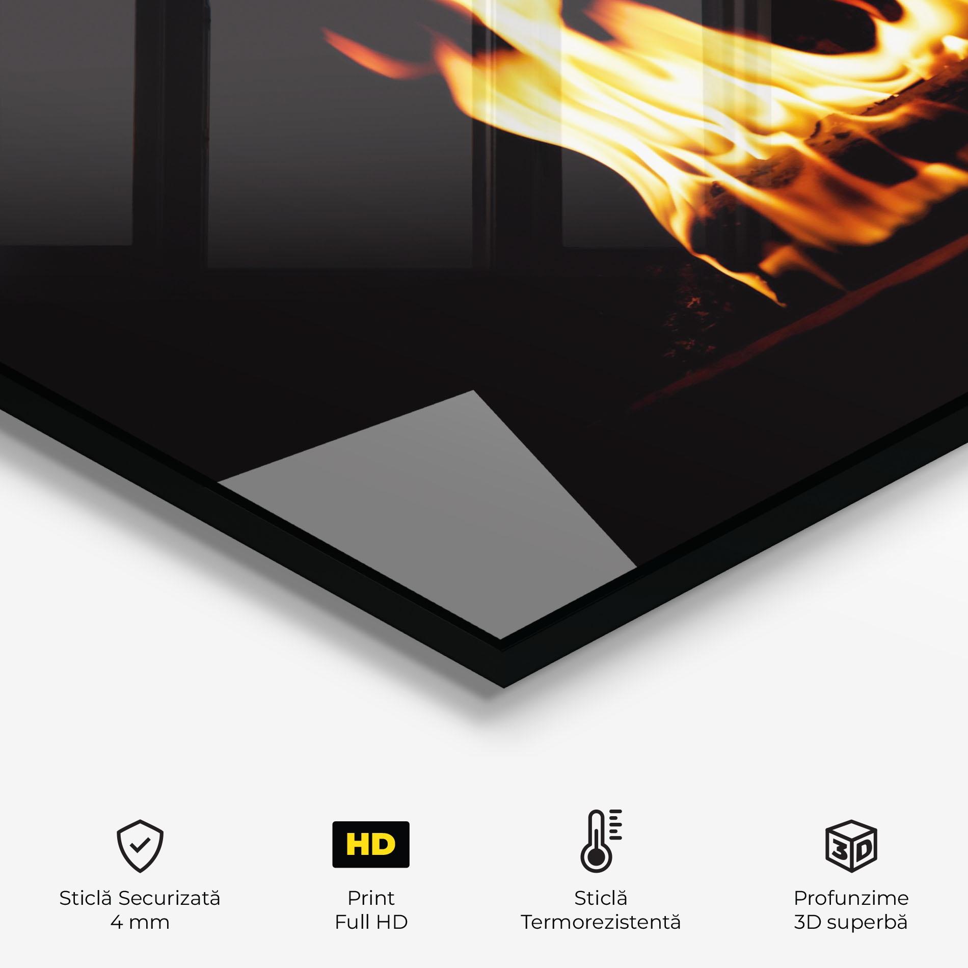 Panou Sticla Bucatarie Calm Fire mockup 2