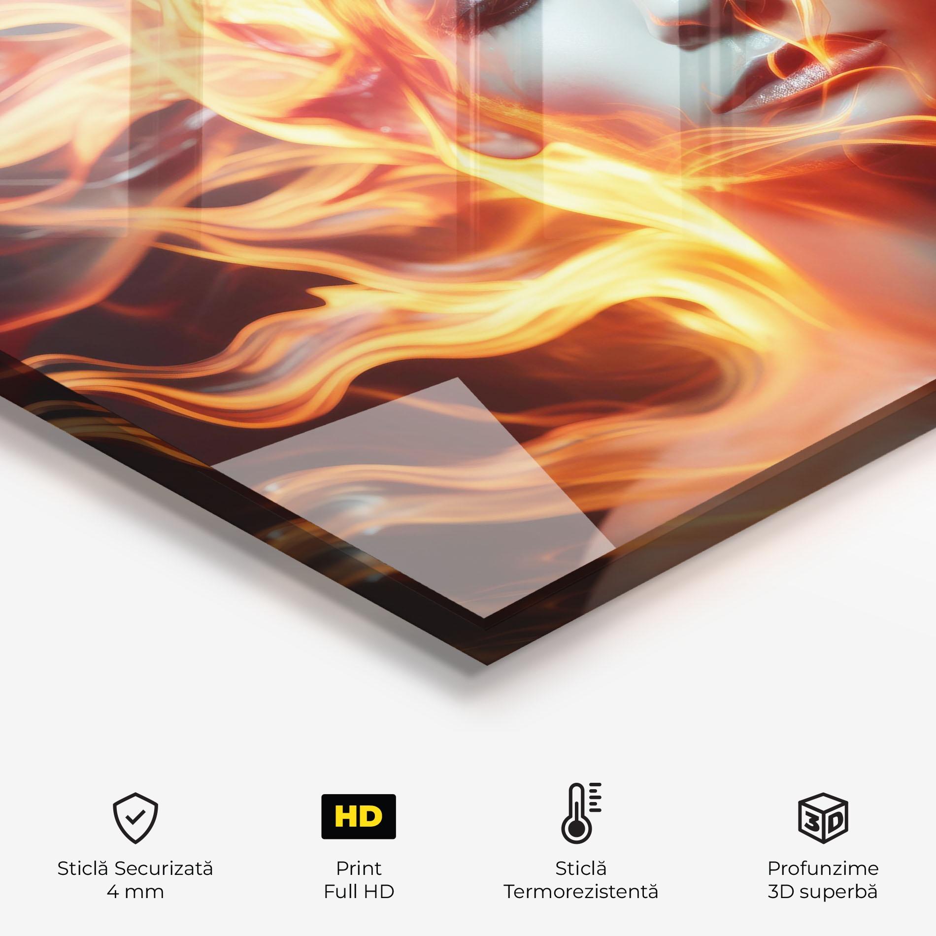 Panou Sticla Bucatarie Fire Hair mockup 2