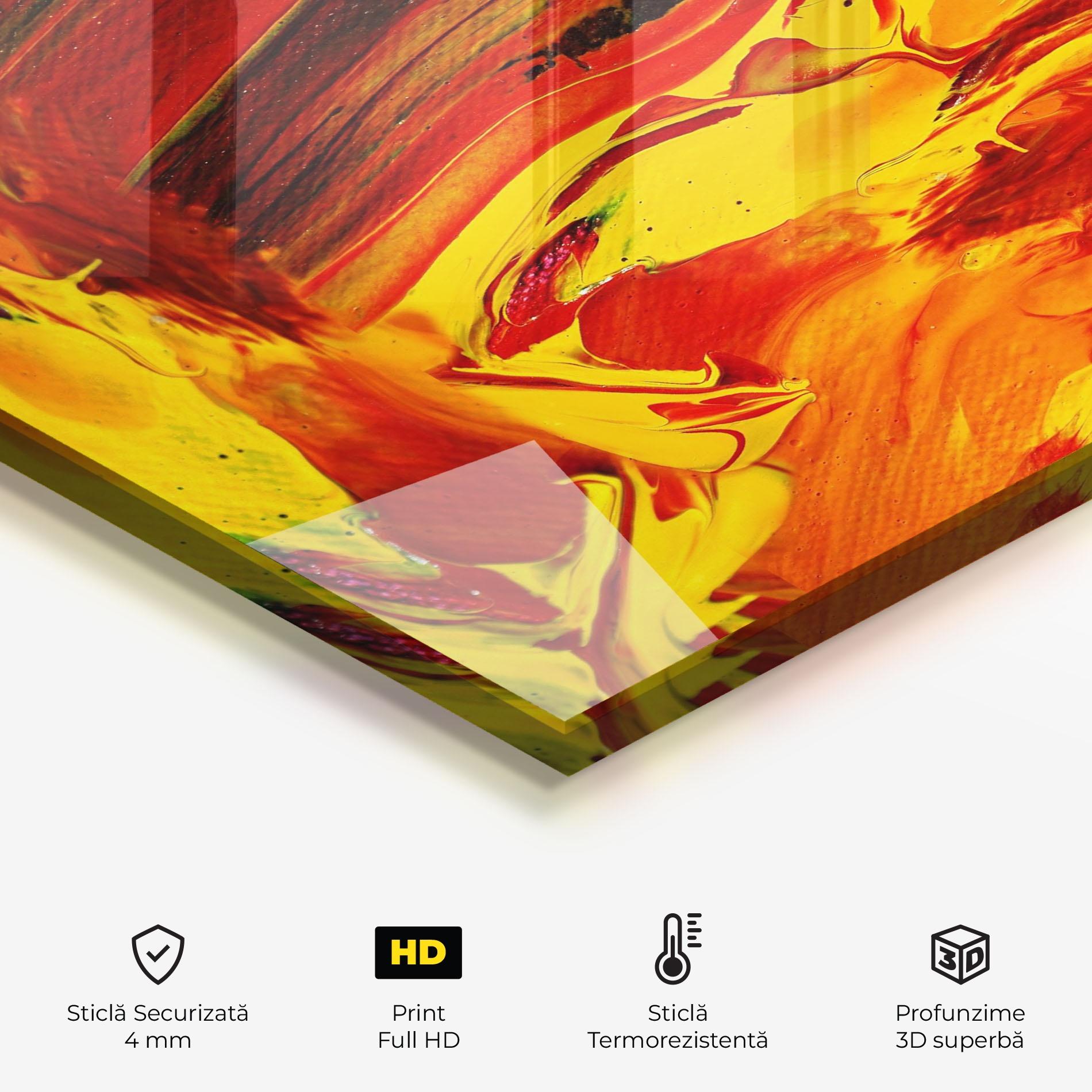 Panou Sticla Bucatarie Fire Painting mockup 2